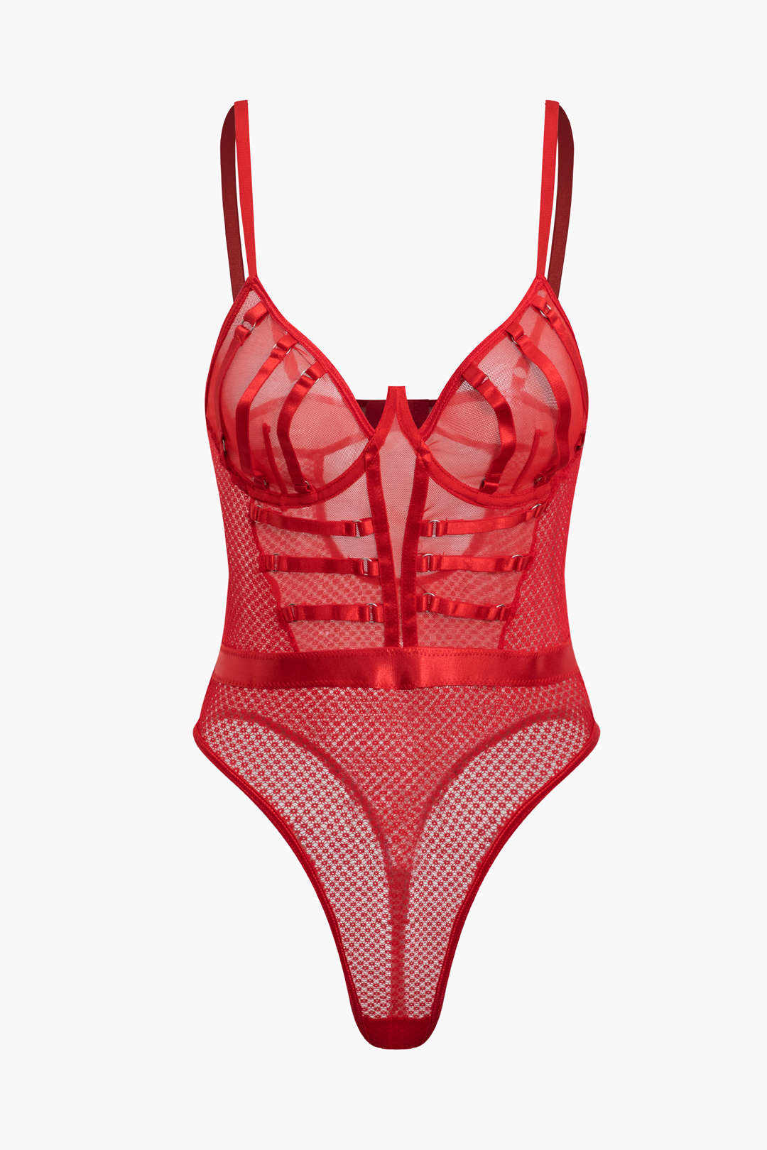 File Şeffaf Sırt Dekolteli Bustiyer Elbise İç Giyim Bodysuit
