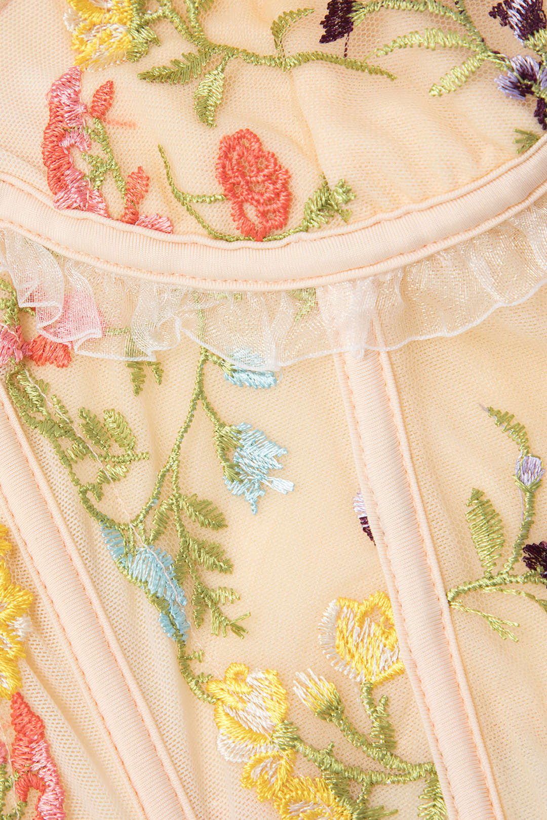 Çiçek İşlemeli Korsaj Büstiyer