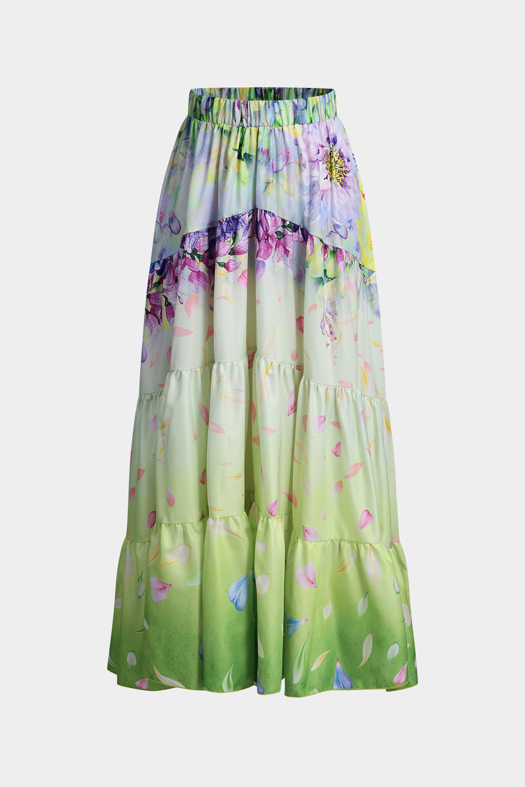 Çiçek Desenli Fırfırlı Karın Toparlayıcı Mayo ve Mayo Eteği Pareo Takım