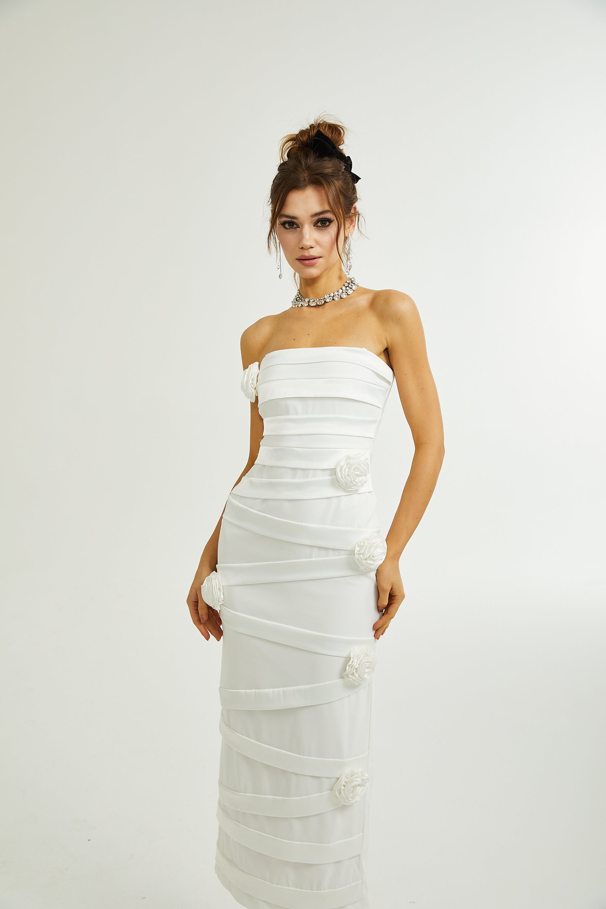 Céleste çiçek maksi elbise