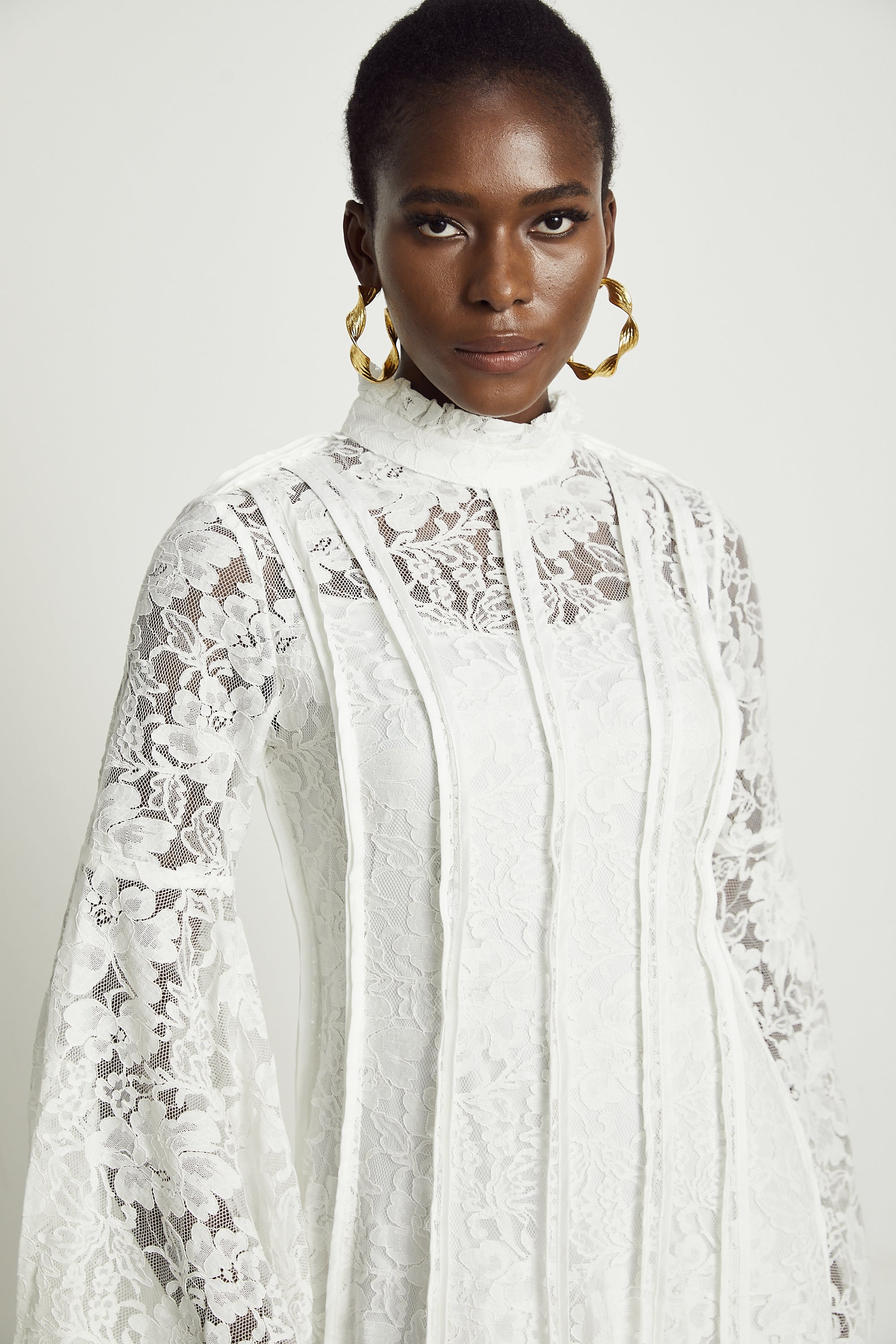 Céline dantel maksi elbise