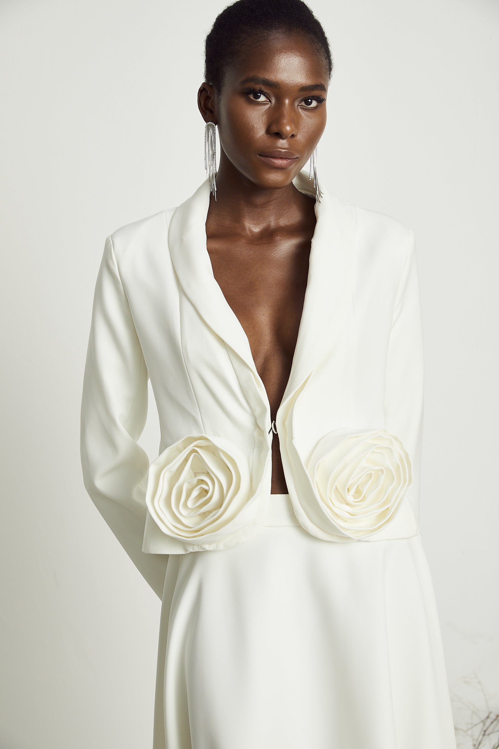 Çiçekli Ceket ve Etek Takım