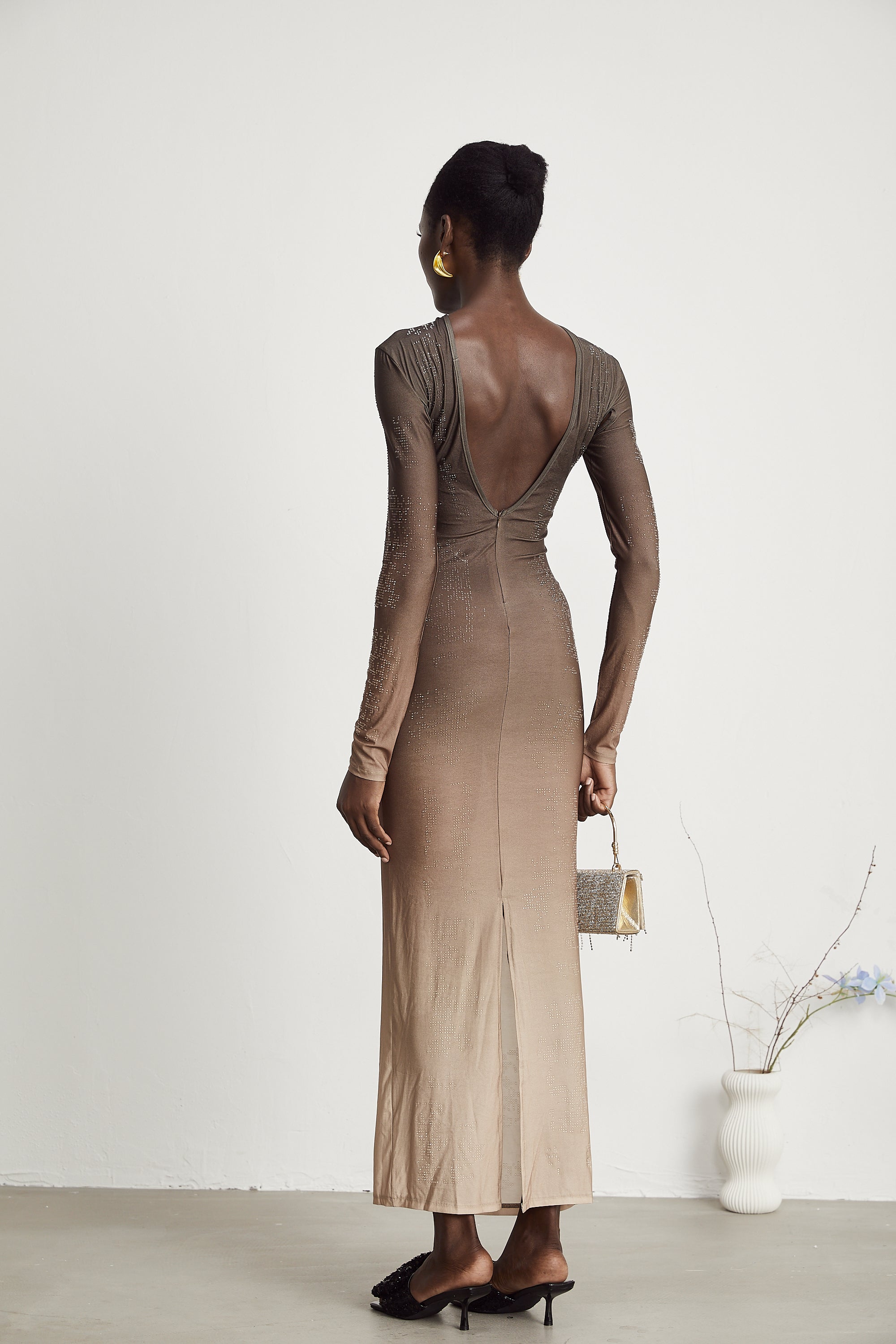 Capucine kristal maksi elbise
