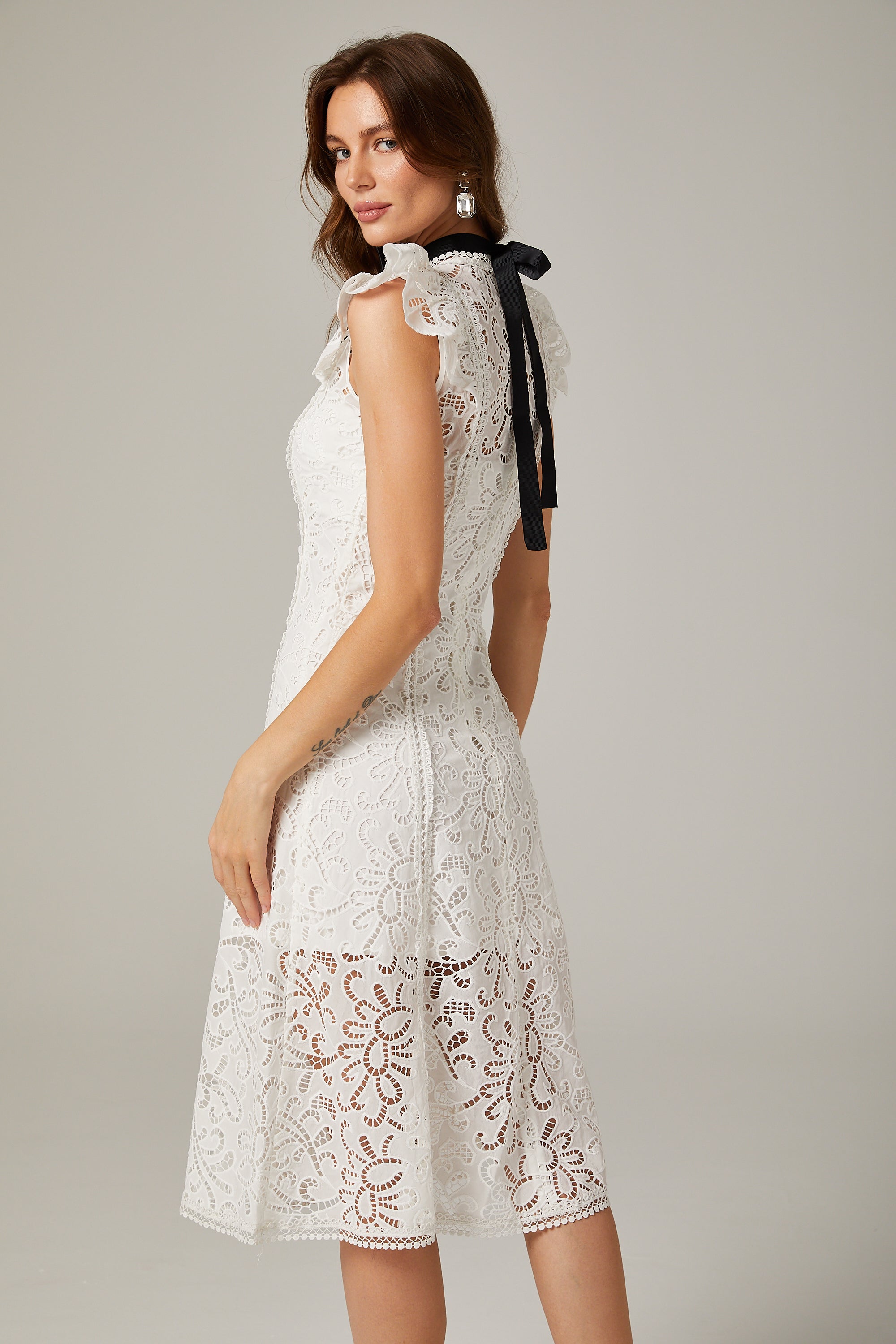 Chloé dantel mini elbise