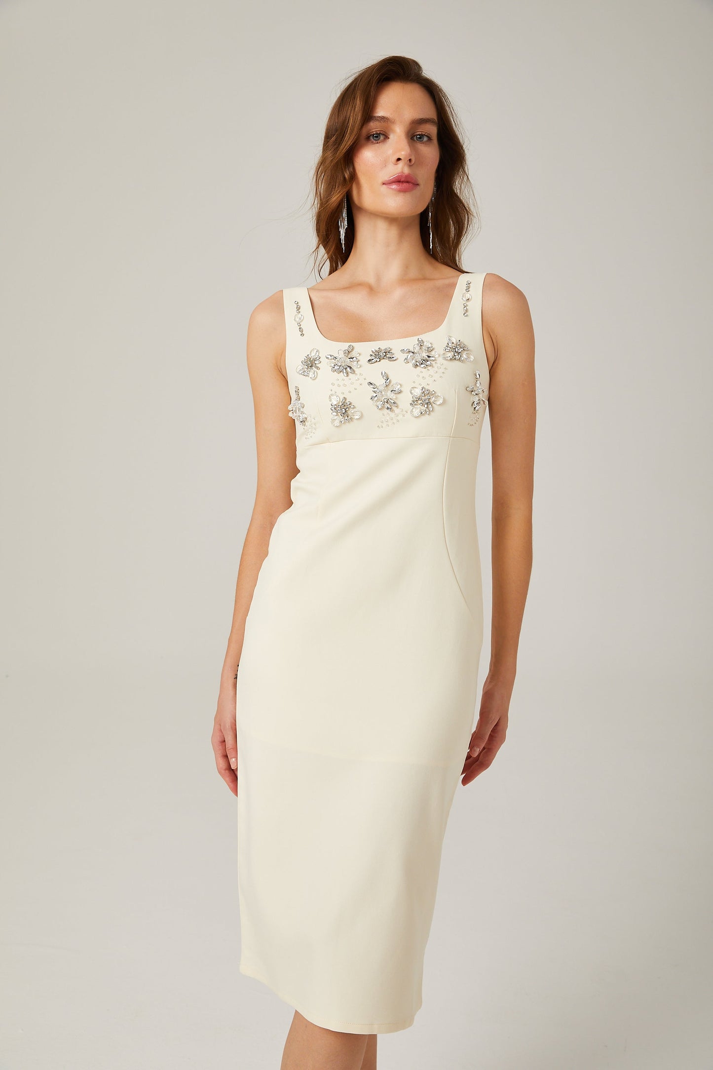 Kamelie midi elbise