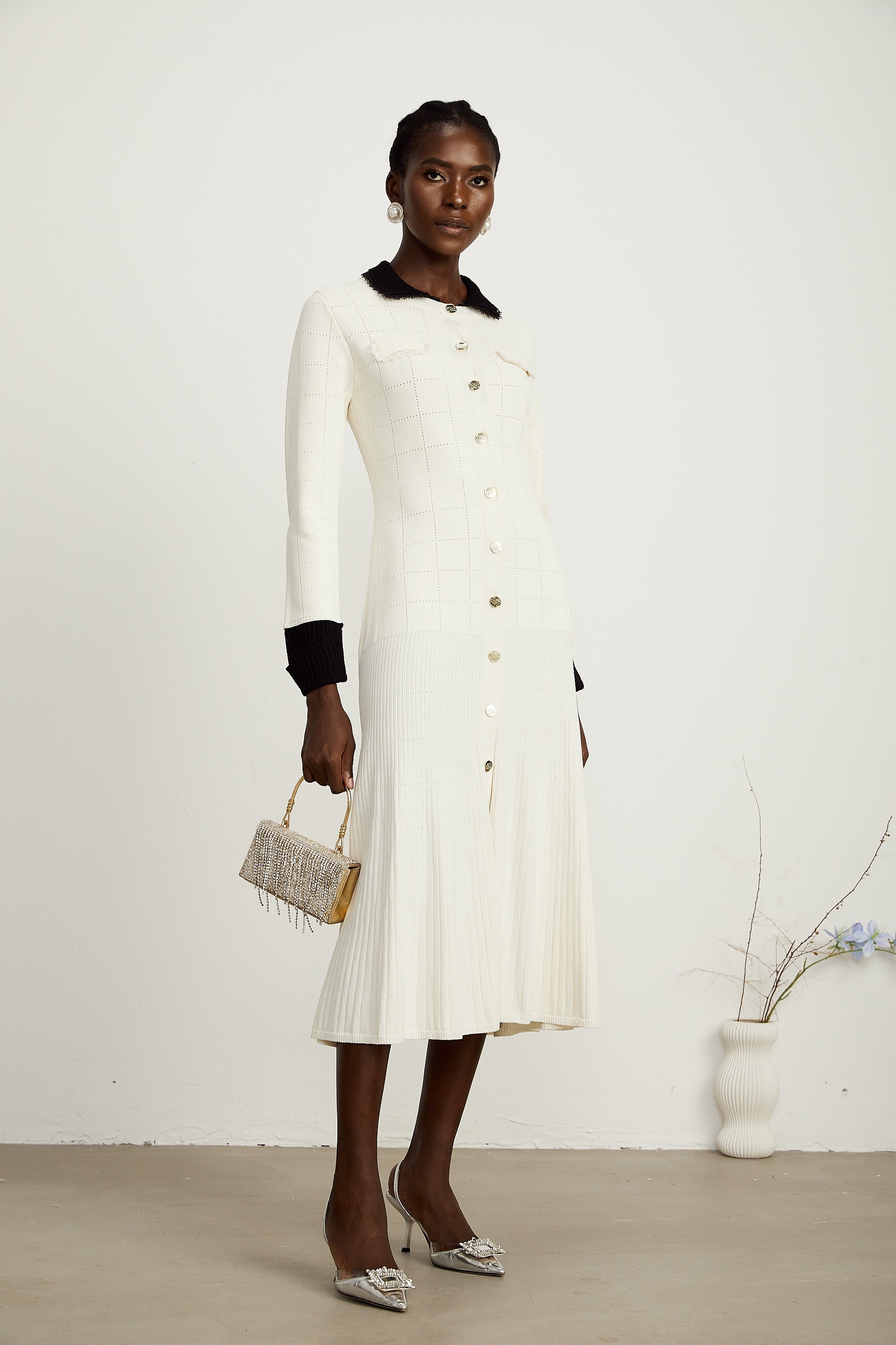 Cécilie midi elbise