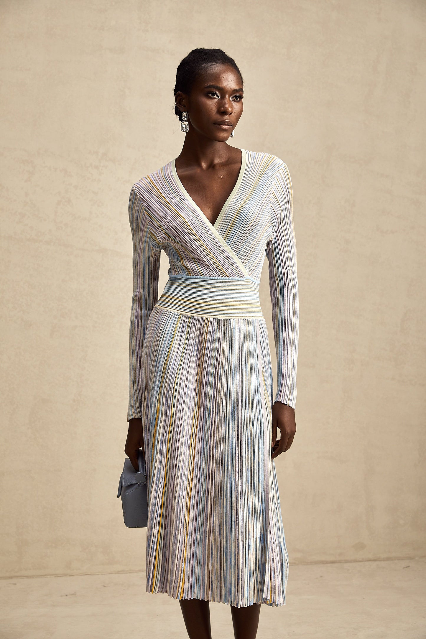 Amelie örme midi elbise