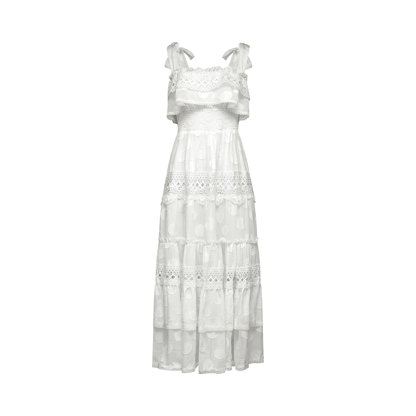 Roselinee dantel midi elbise