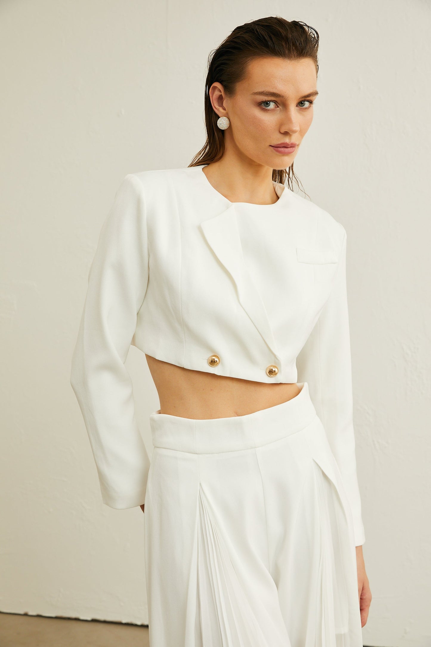 Rachel tül blazer ve pantolon takım