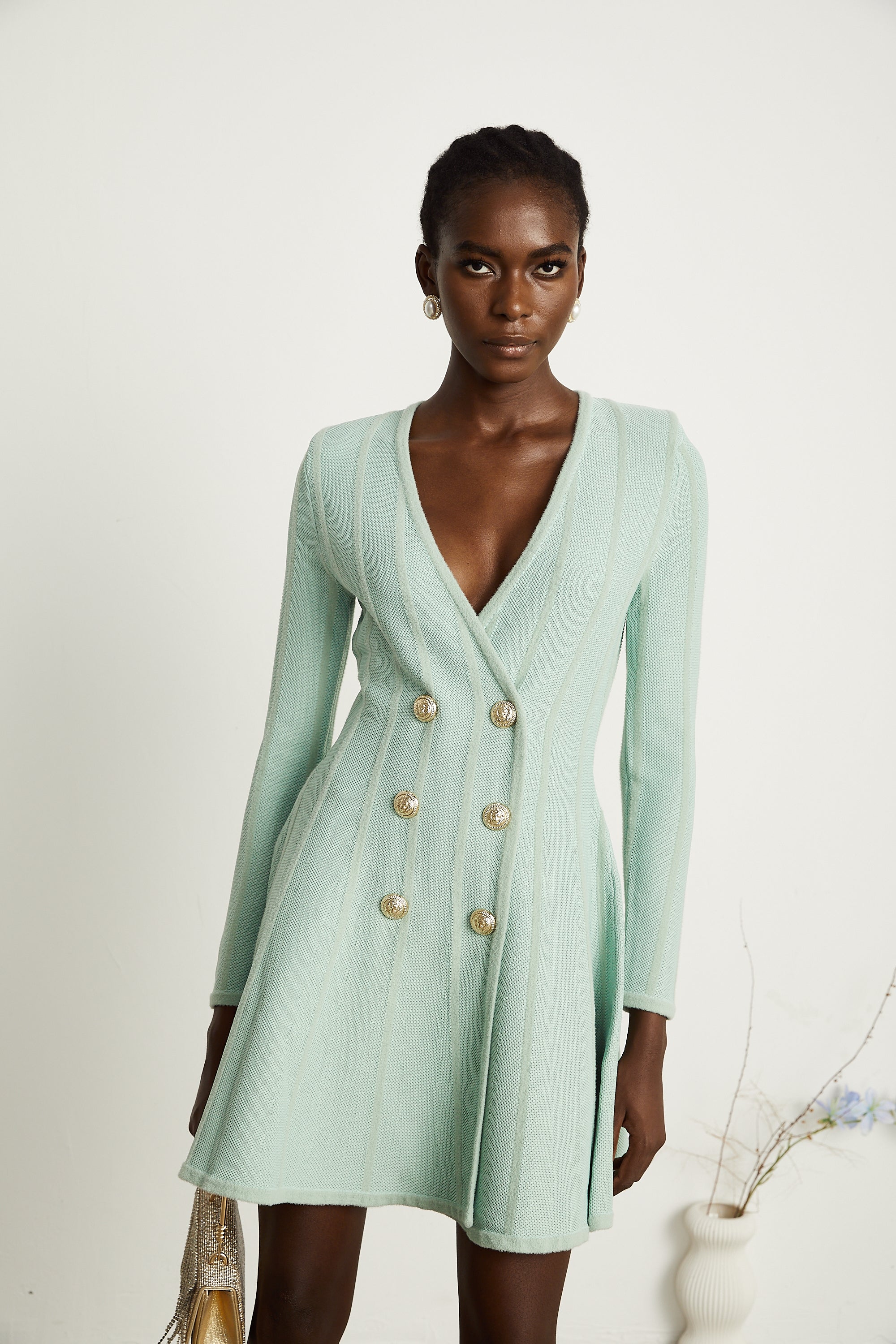 Fitilli Örgülü Kloş Mini Elbise