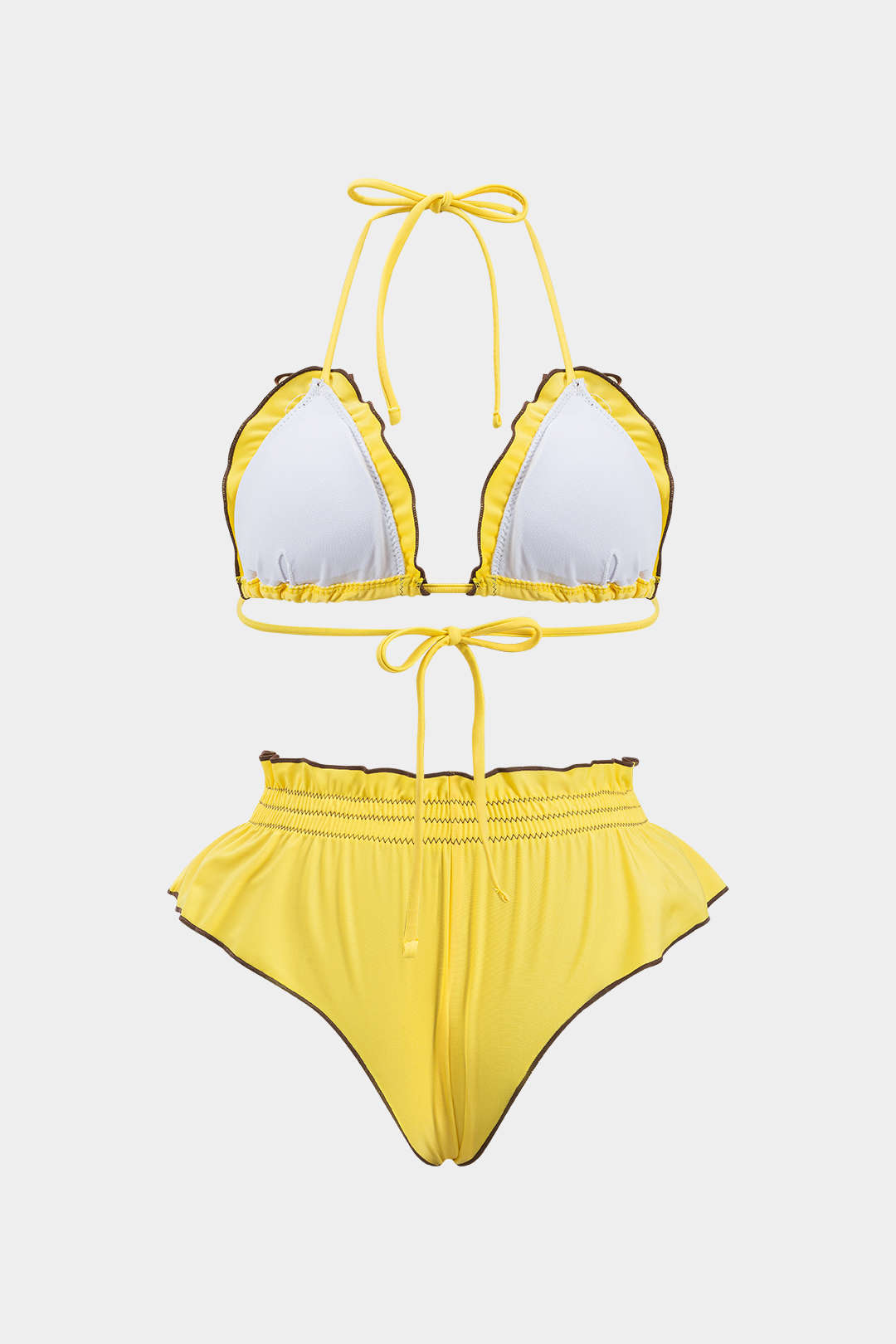 Fırfırlı Büzgülü Bikini Takımı