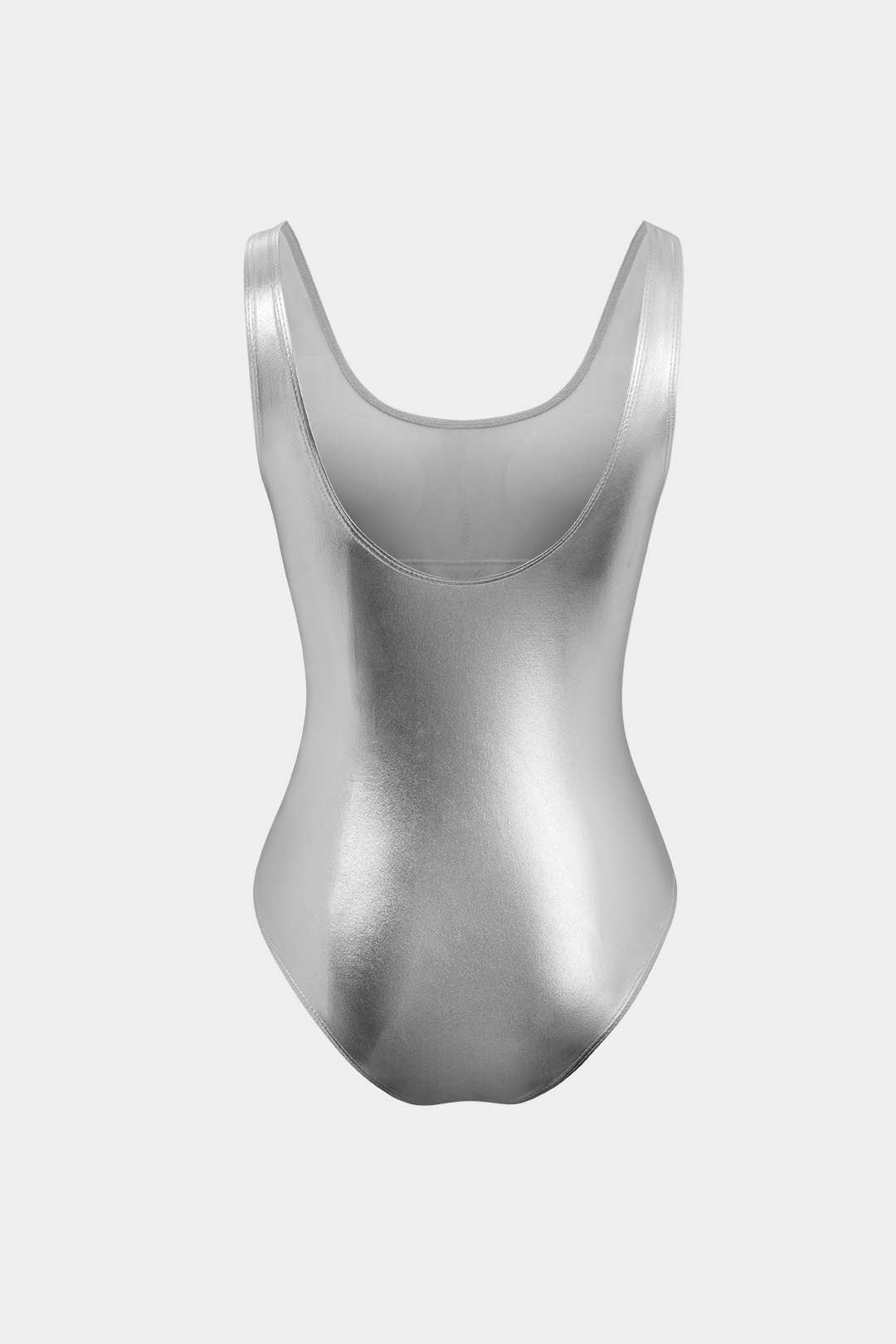 Tummy Control Metalik Yuvarlak Yaka Tek Parça Mayo