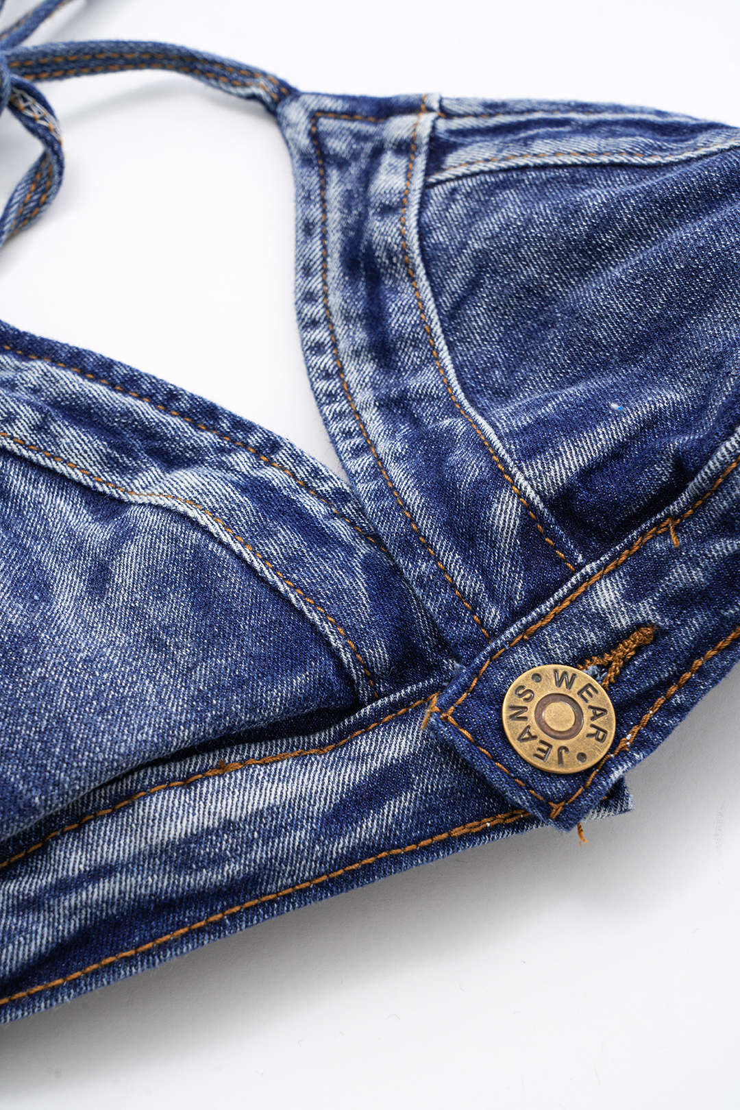 Kot Görünümlü Bağlamalı Bikini Takımı