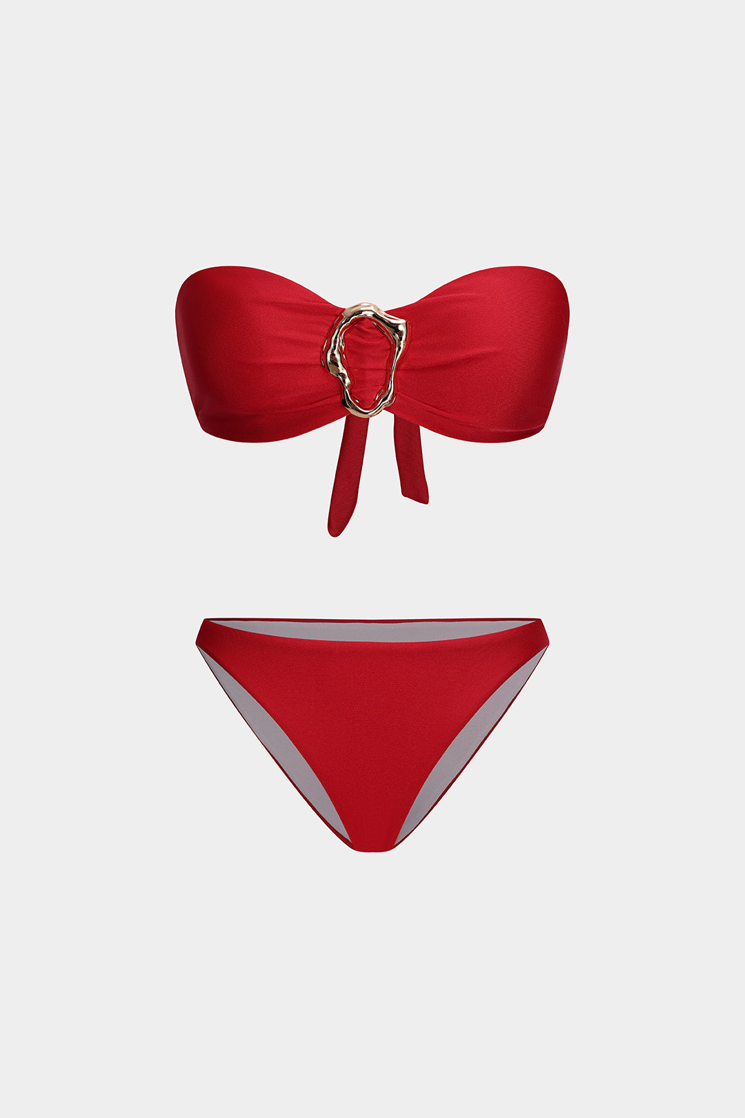 Metalik Bağcıklı Sırtı Açık Bikini Takımı