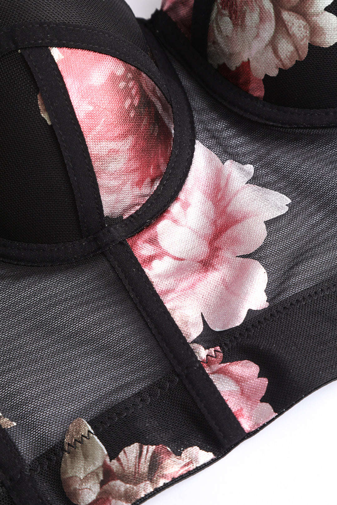 Çiçek Desenli Büstiyer Top