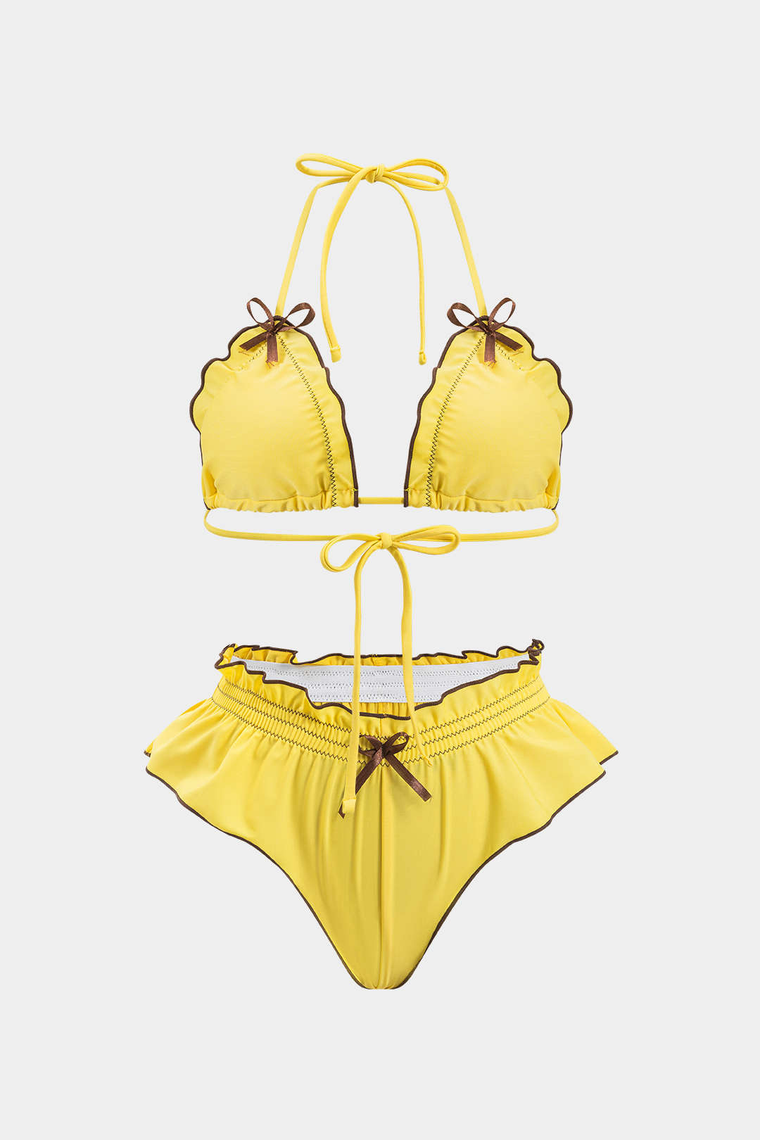 Fırfırlı Büzgülü Bikini Takımı