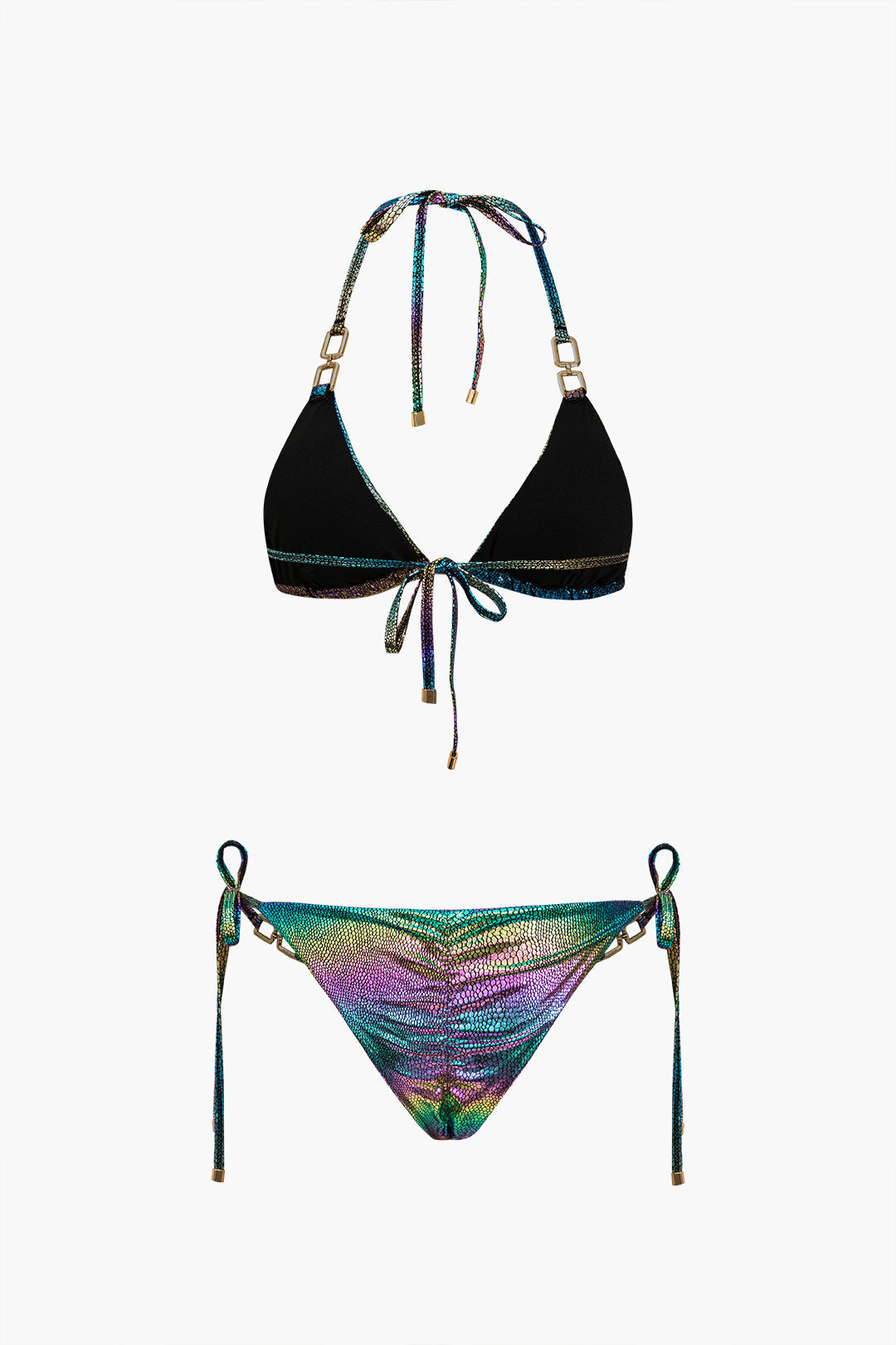 Ombre Taşlı Bağlamalı Sırtı Açık Bikini Takımı