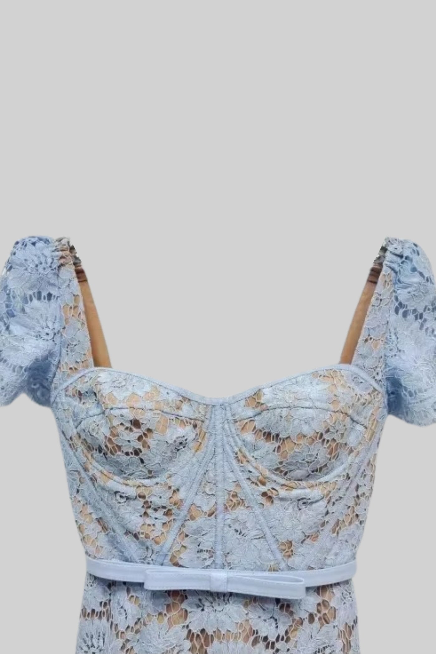 Dantel Omuz Süslemeli Midi Elbise