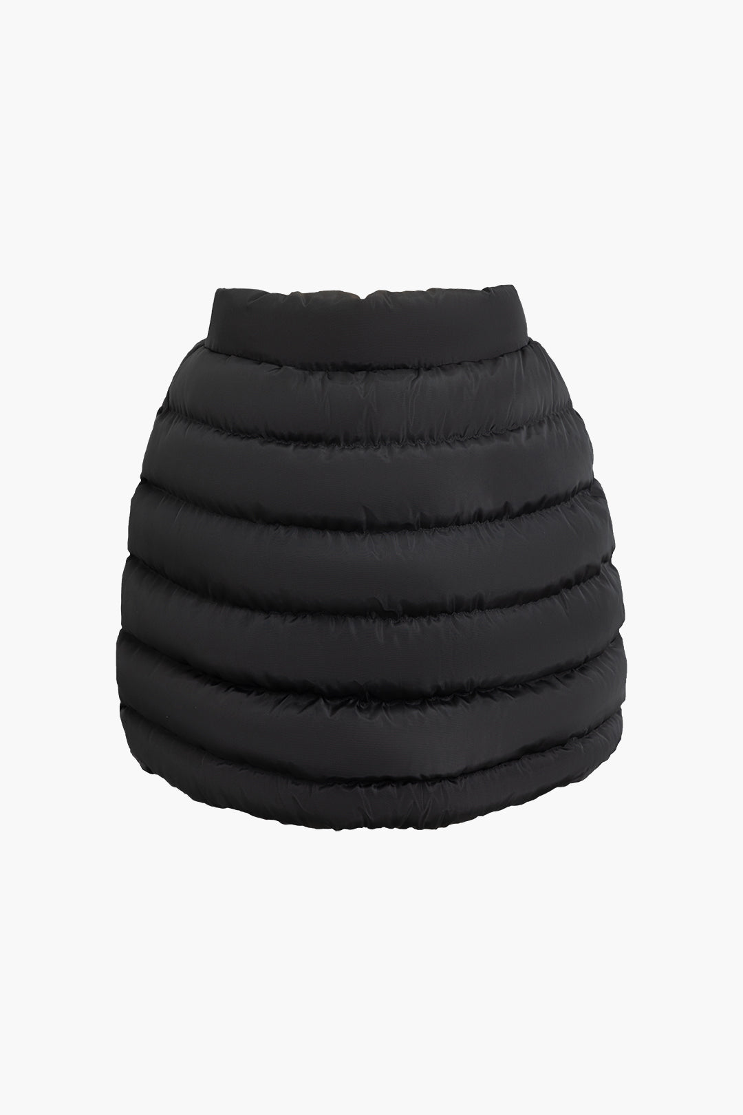 Düz Düğmeli Şişme Mini Etek