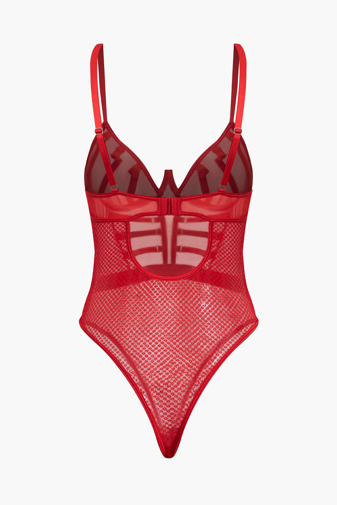 File Şeffaf Sırt Dekolteli Bustiyer Elbise İç Giyim Bodysuit