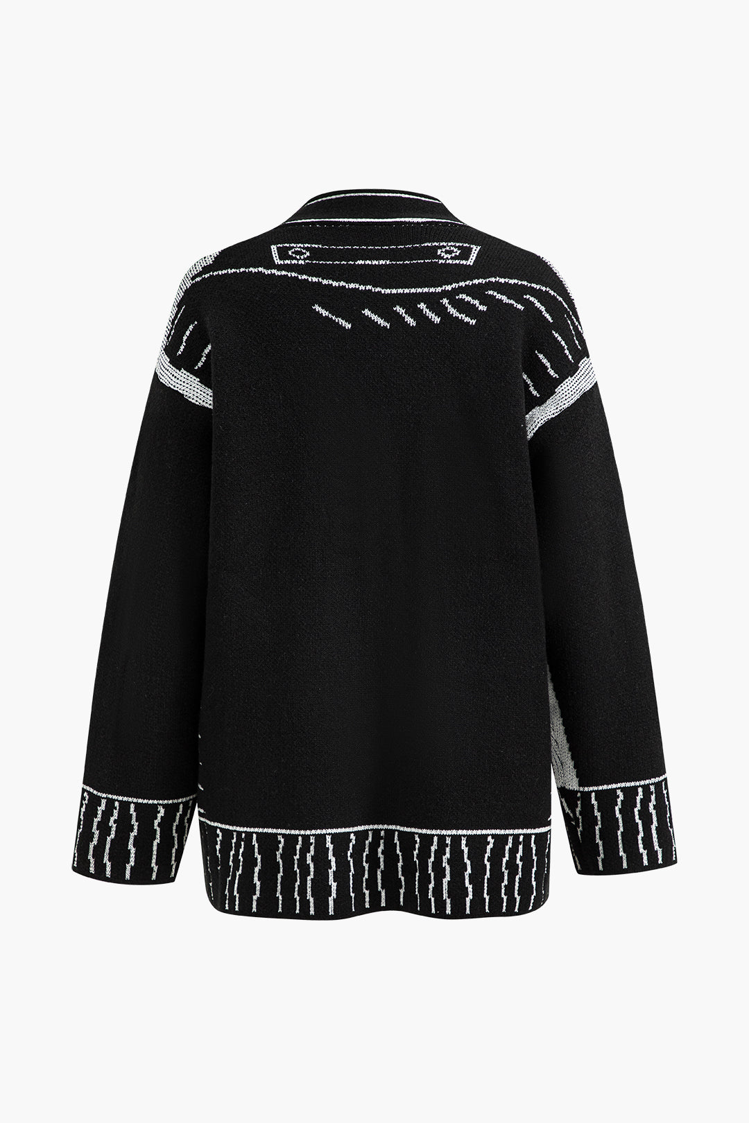 Çizgi Desenli Kazak Hırka