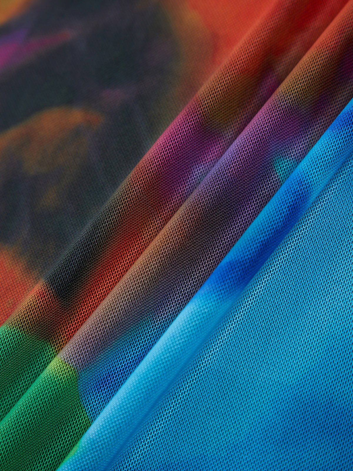 Tül Baskılı File Straplez Midi Elbise