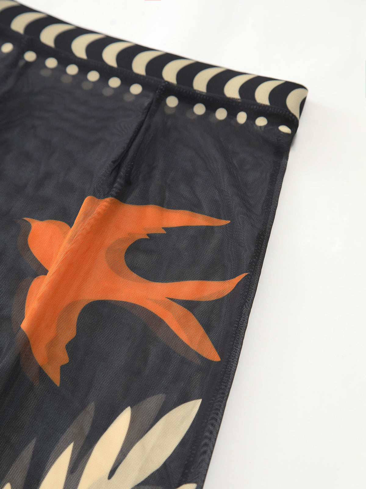 Desenli File Plaj Mayo Eteği Pareo