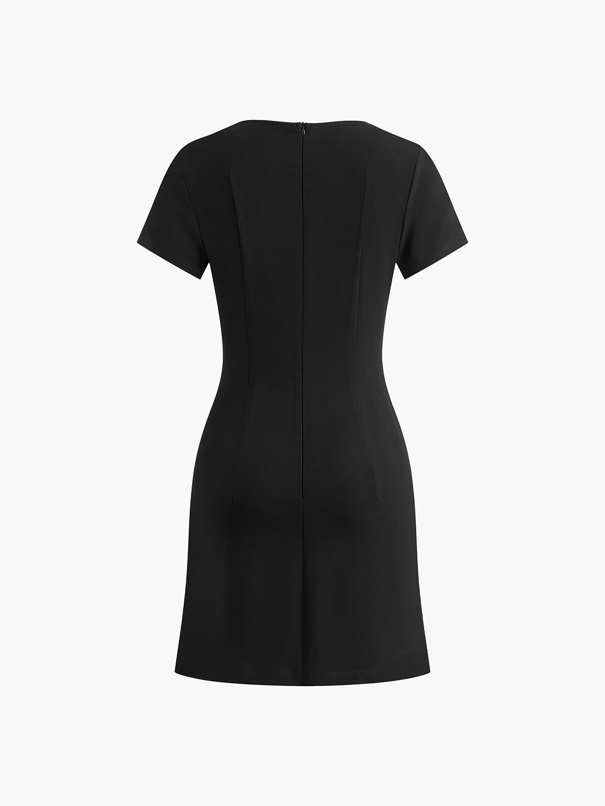 Fiyonk Detaylı Yandan Yırtmaçlı Kısa Elbise