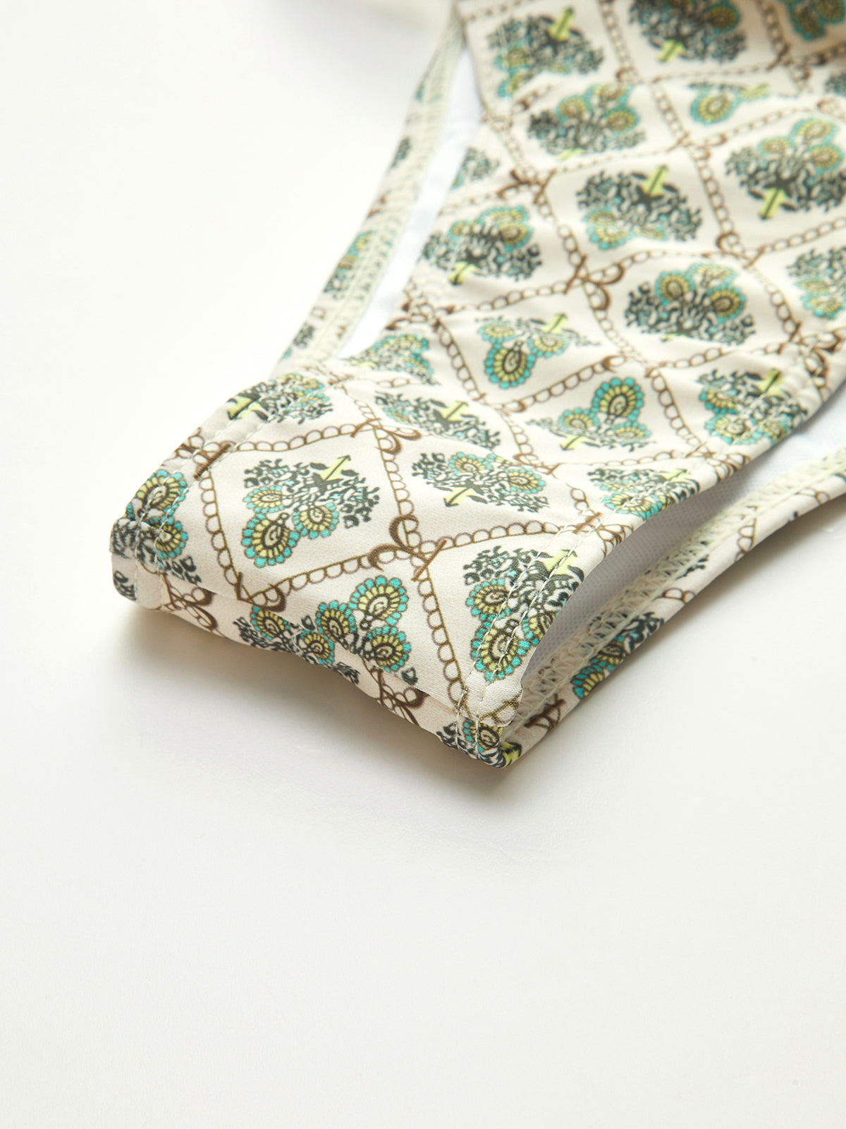 Desenli Straplez Bikini Takımı