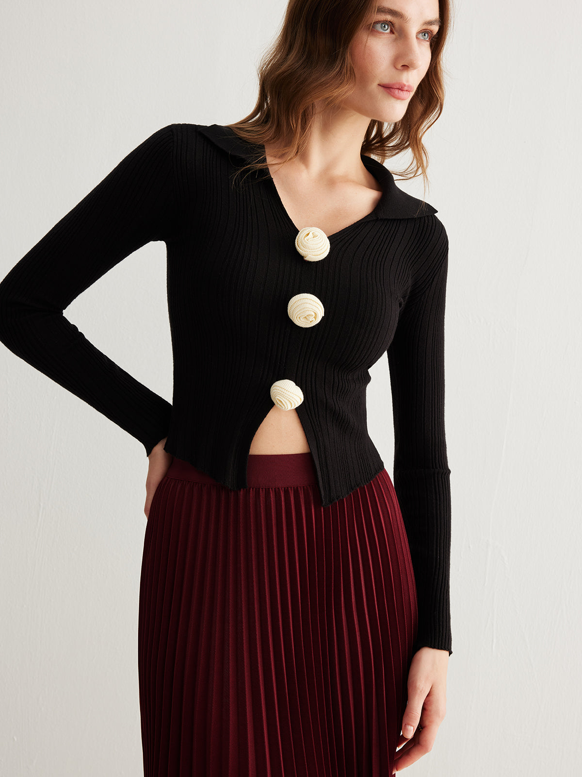 Çiçek Detaylı Kazak