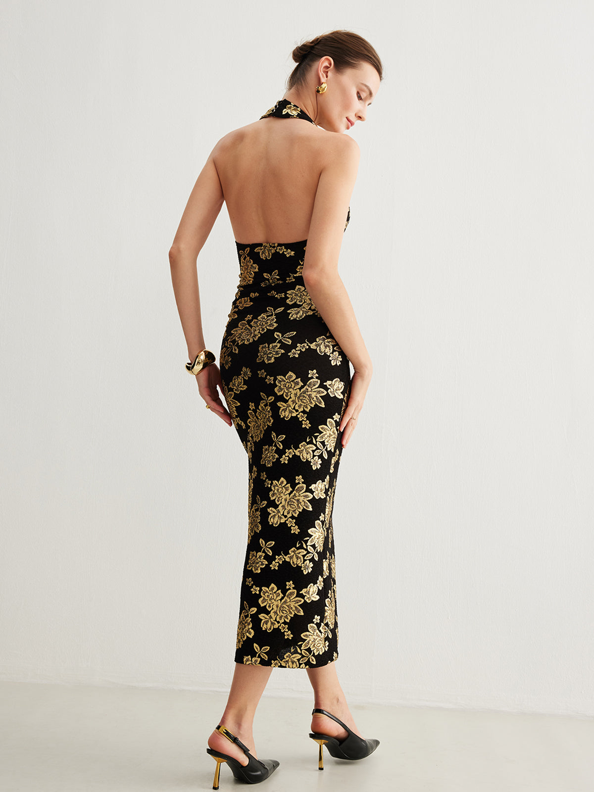 Açık Sırt Midi Elbise