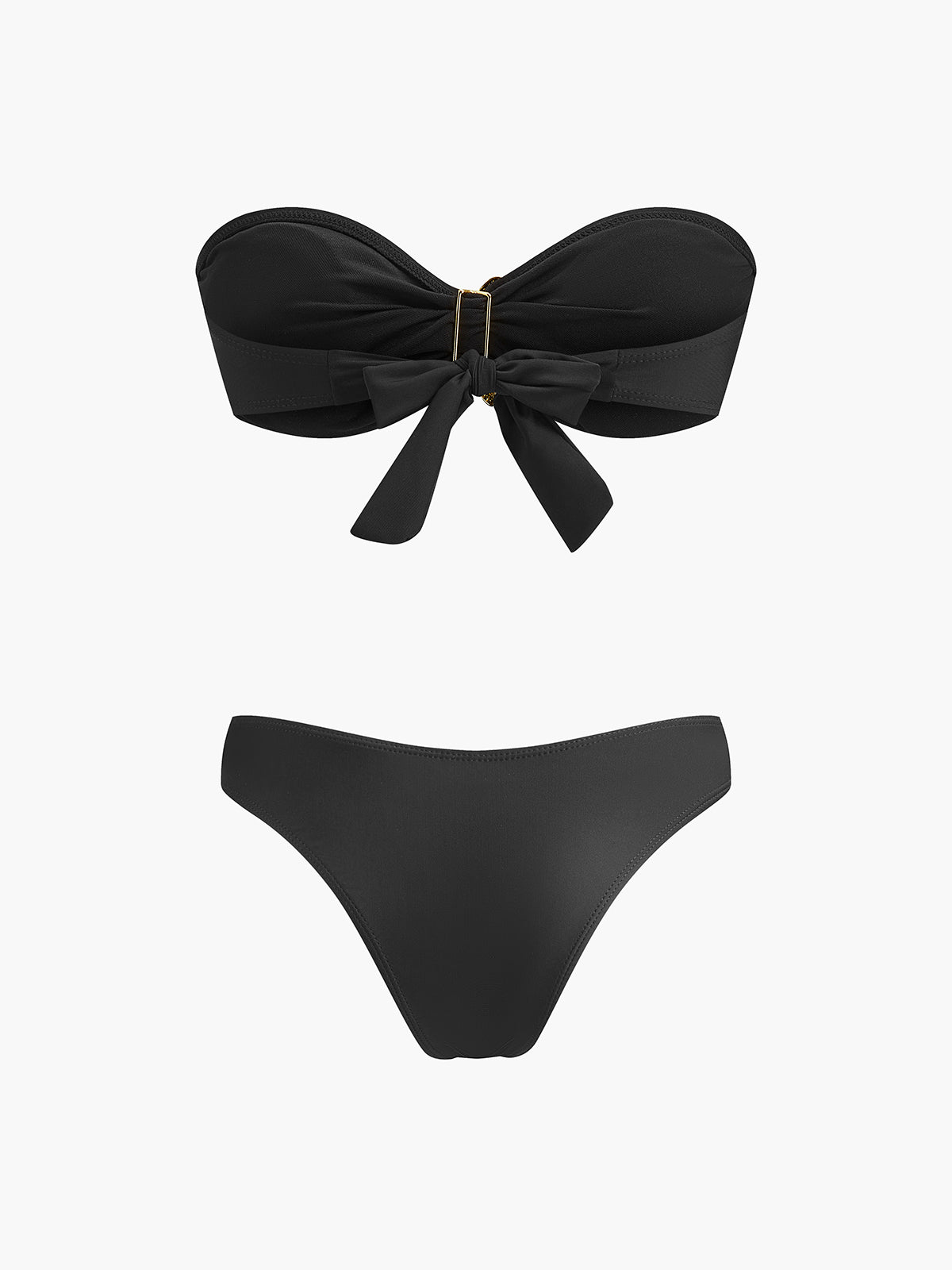 Yıldızbalığı Detaylı Bandeau Bikini ve Mayo Eteği Pareo