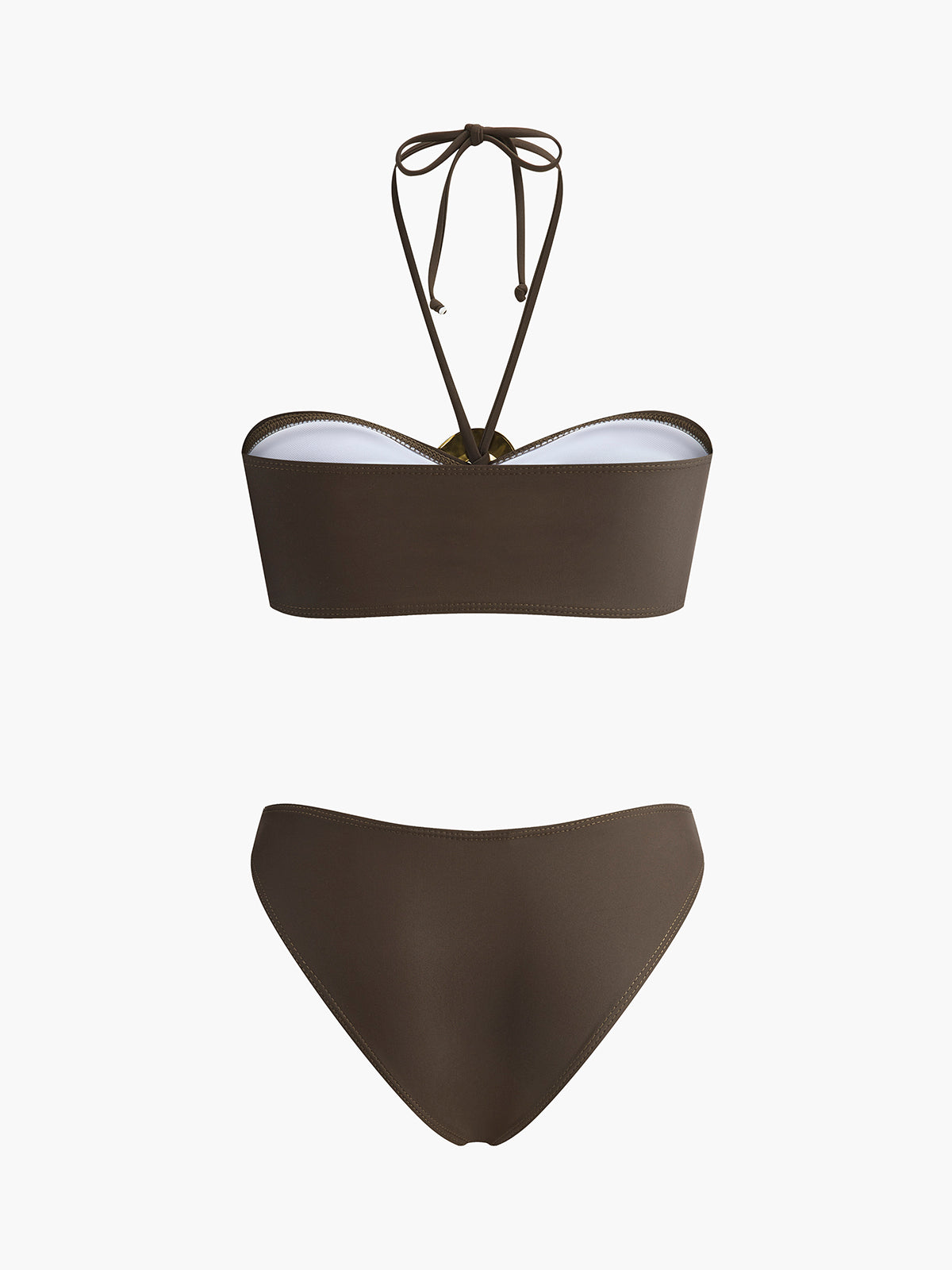 Oval Halka Detaylı Bikini ve Mayo Eteği Takım