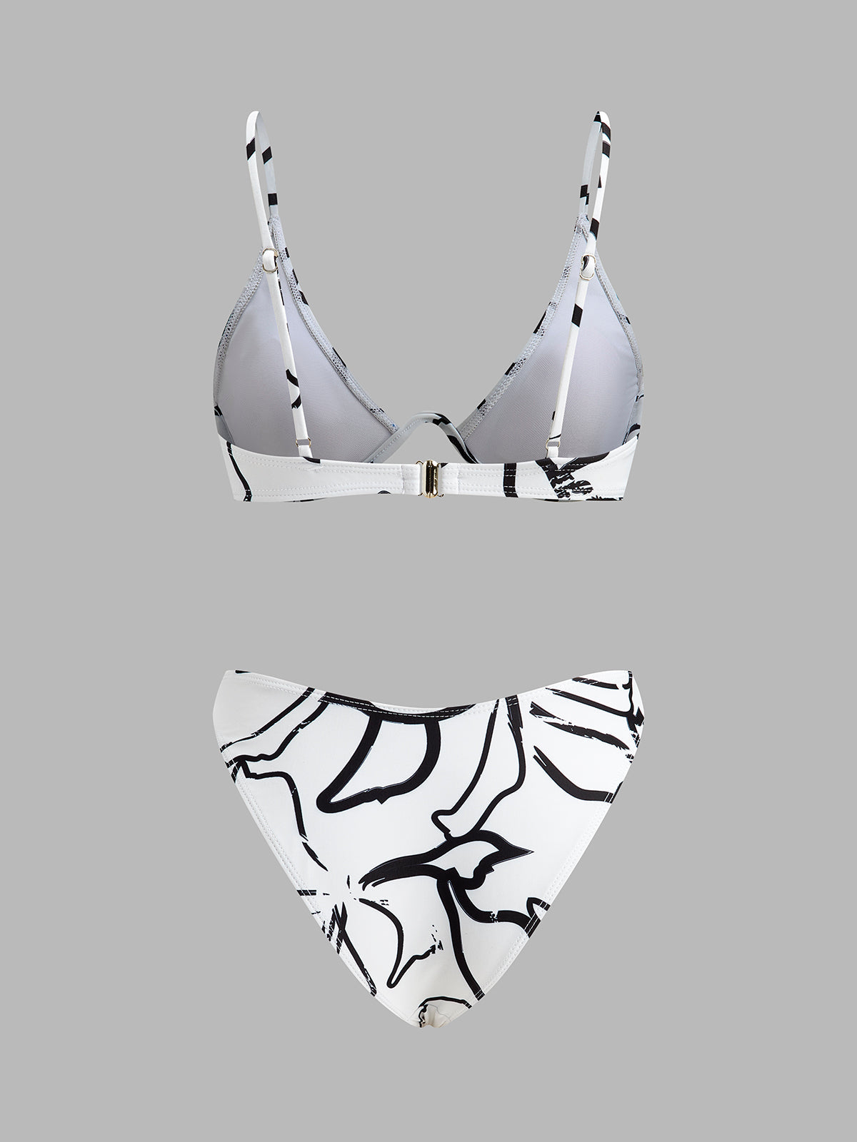 Soyut Desenli Üçgen Bikini Takımı