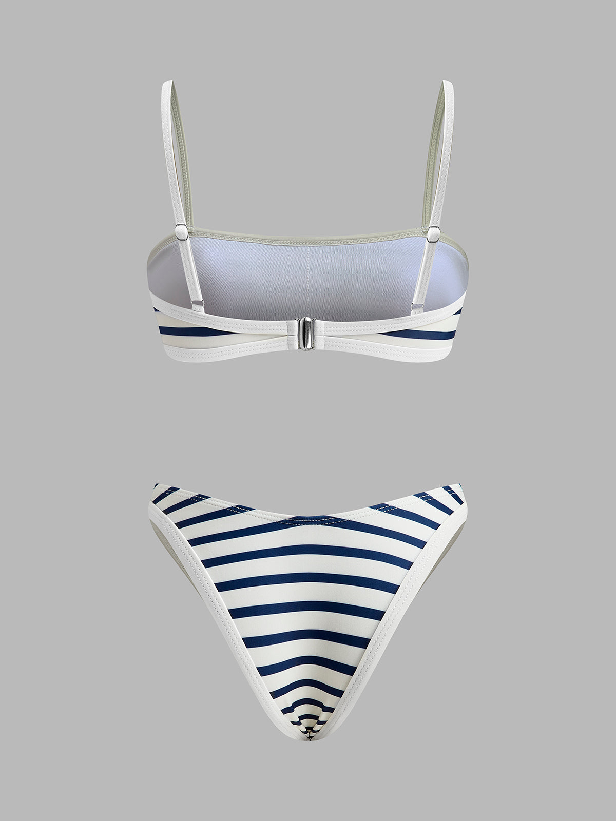 Denizci Çizgili Yüksek Bel Bikini