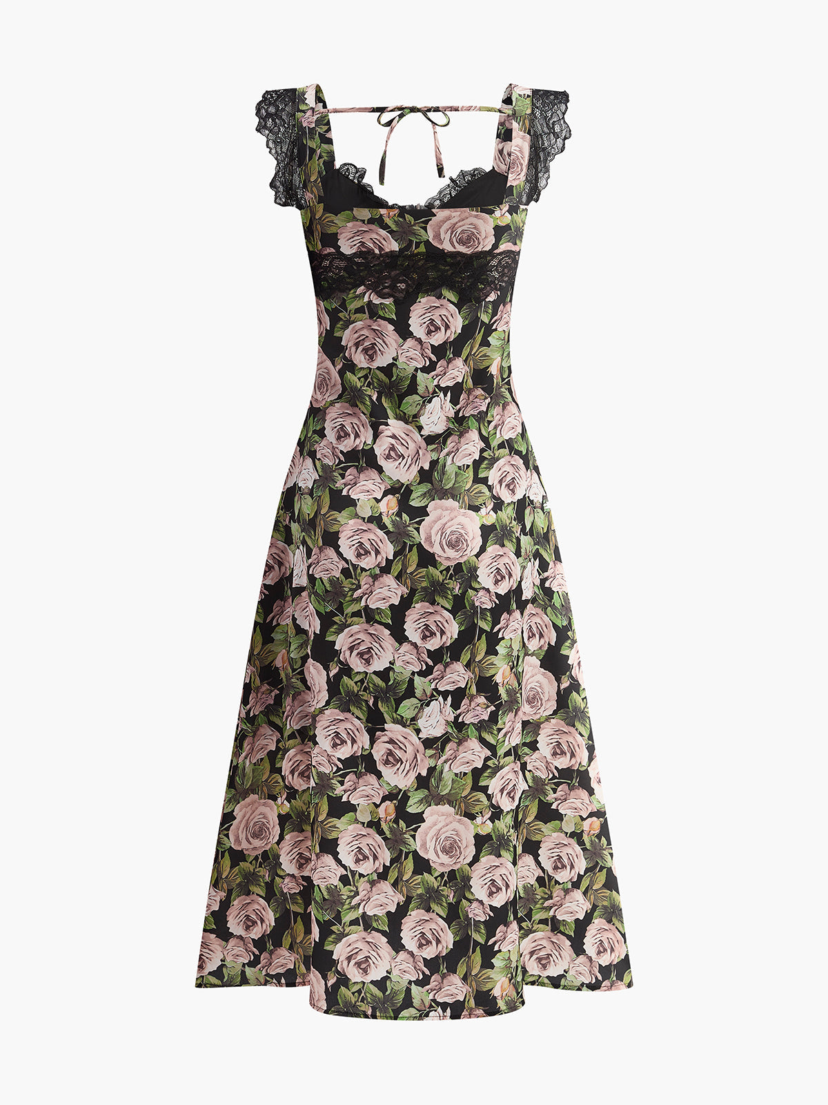 Çiçek desenli midi elbise