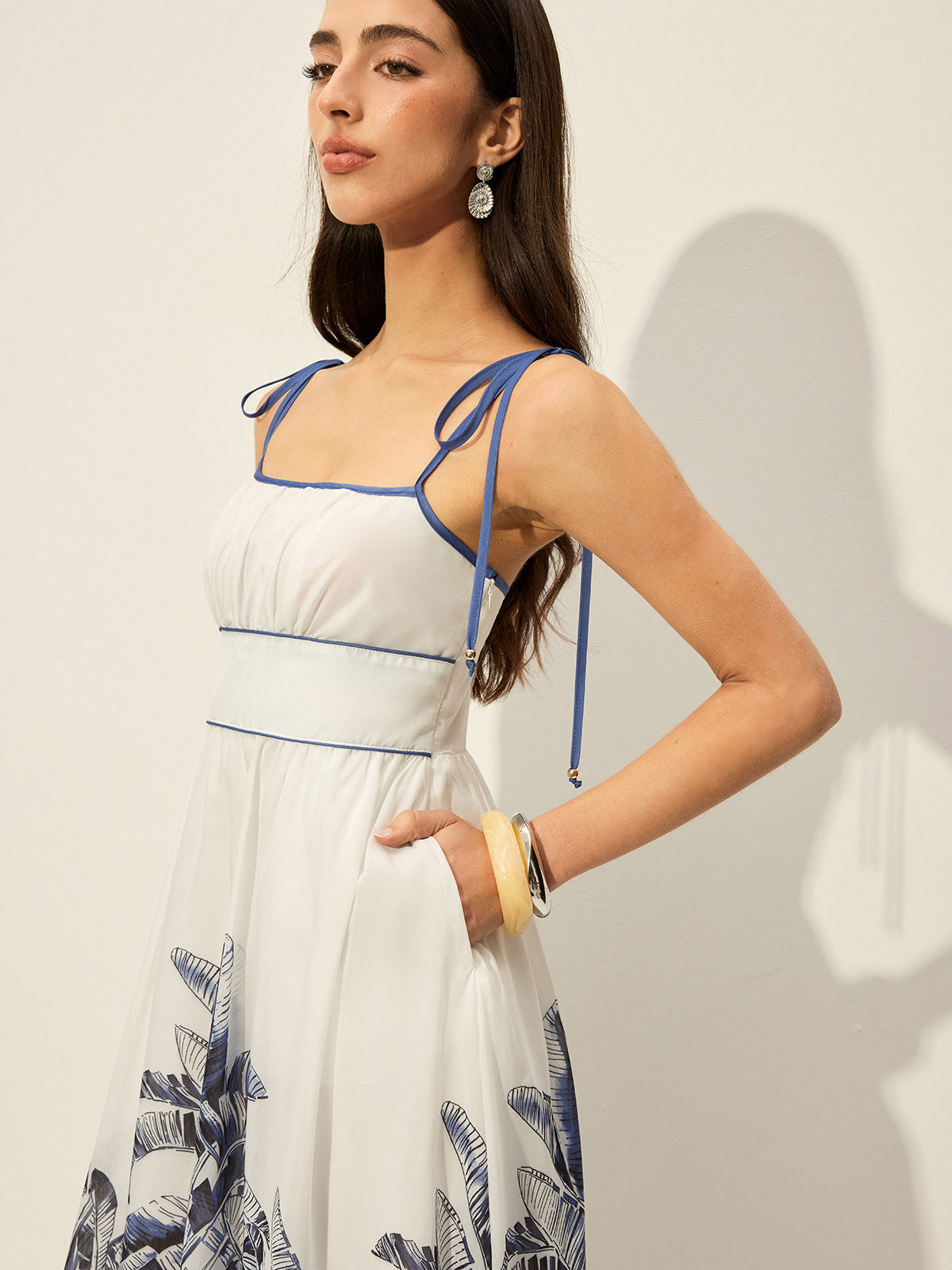 desenli midi elbise