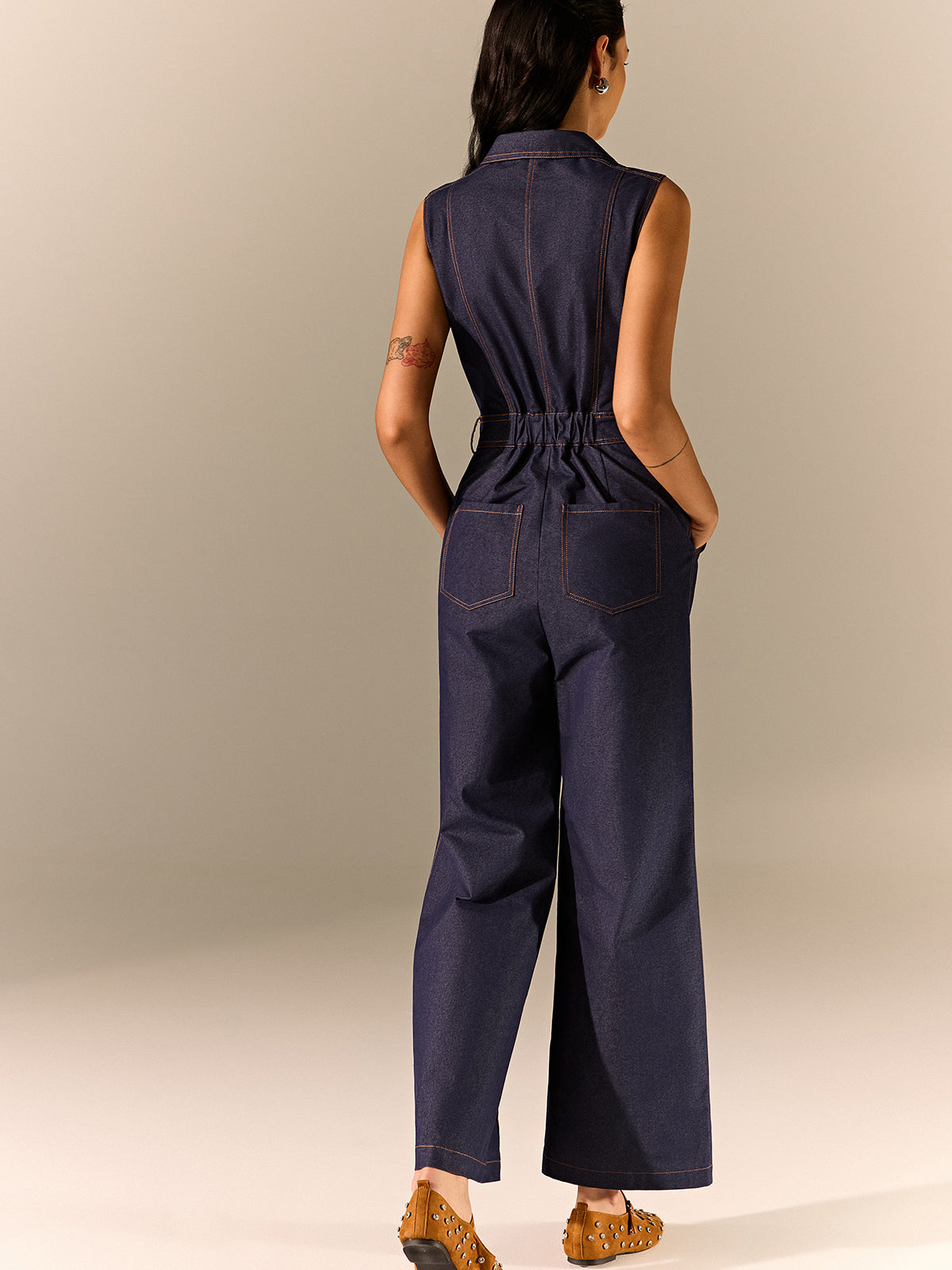fermuarlı jumpsuit midi elbise