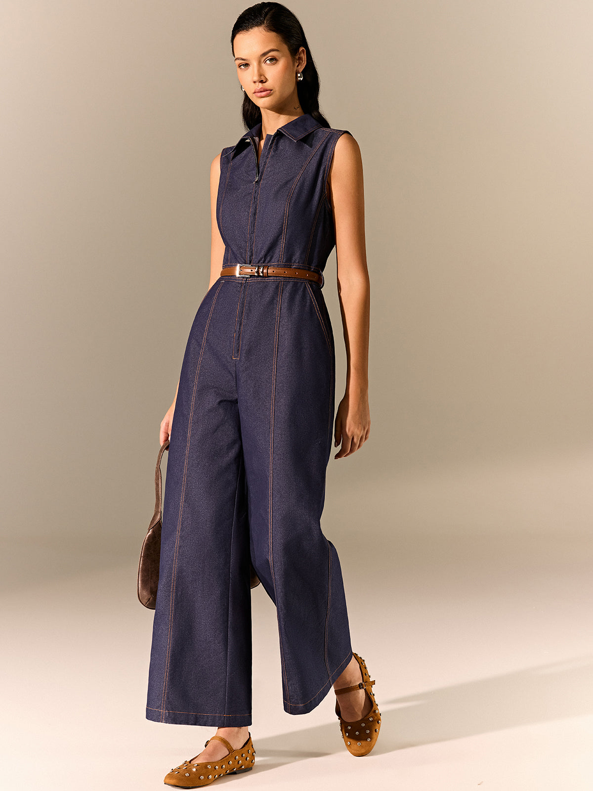 fermuarlı jumpsuit midi elbise