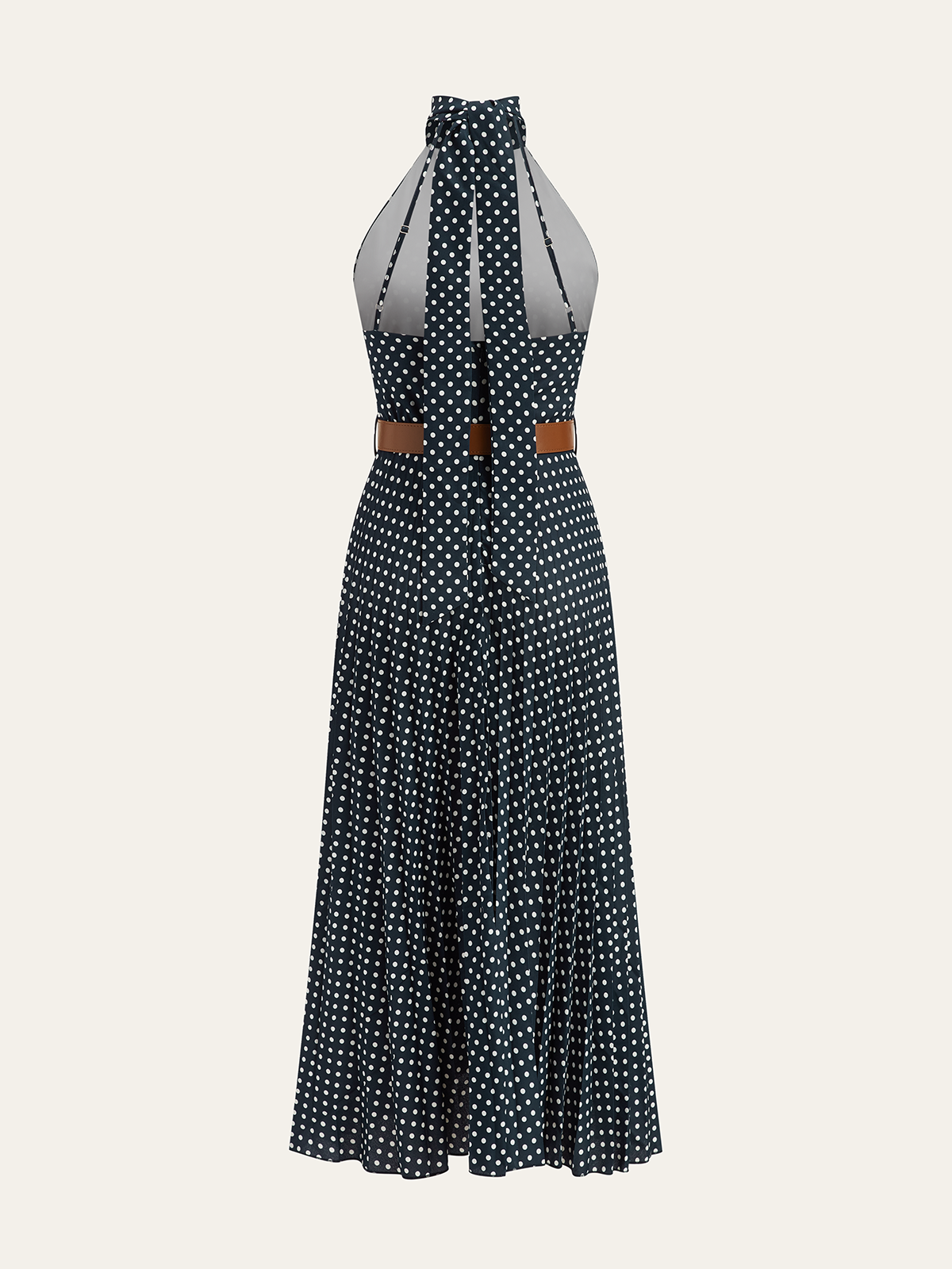 halter yaka midi elbise