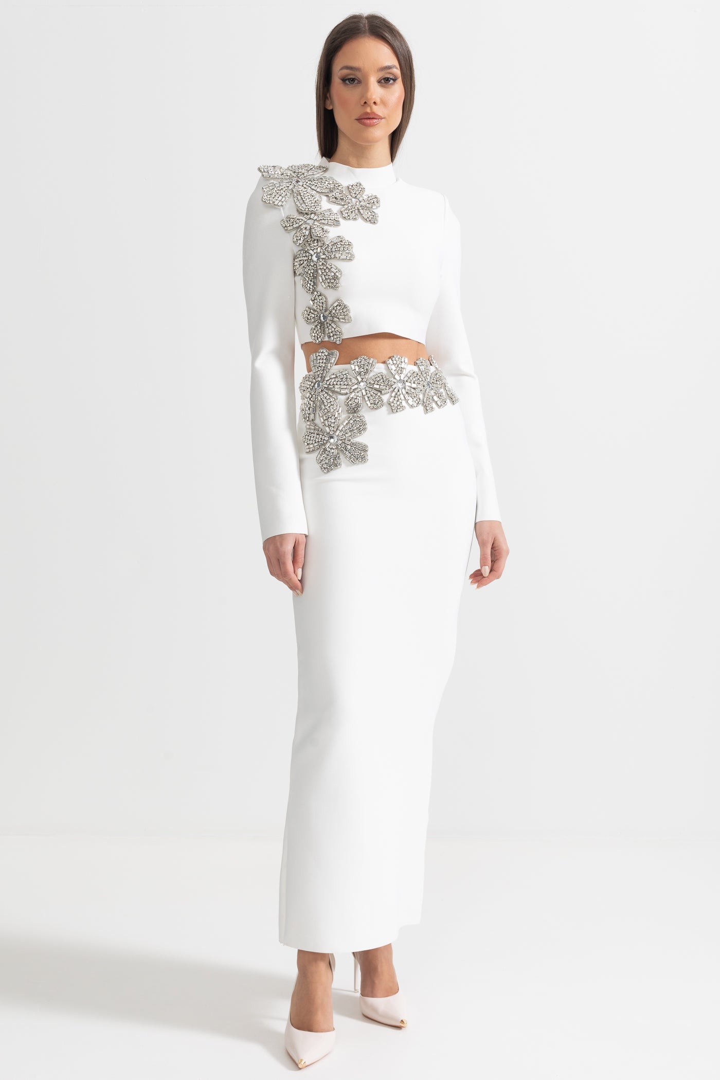 Uzun Kollu Üst ve Uzun Etek Takımı