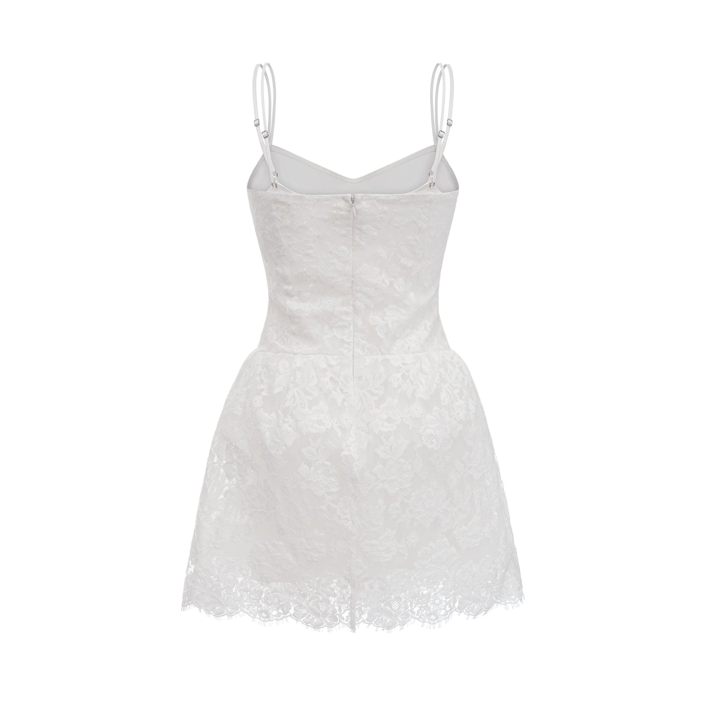 Perrine dantel mini elbise