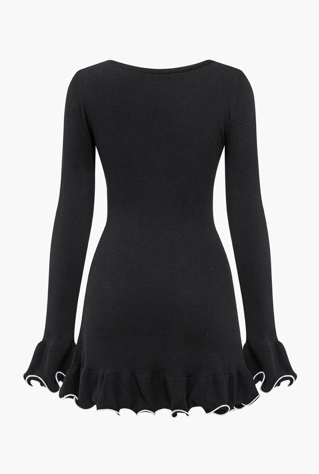 Kontrast Dikiş Detaylı Triko Elbise