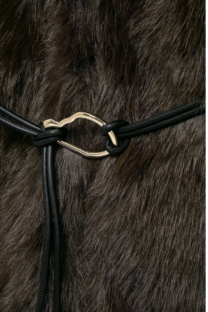 Carisse Kemerli Suni Kürk Ceket