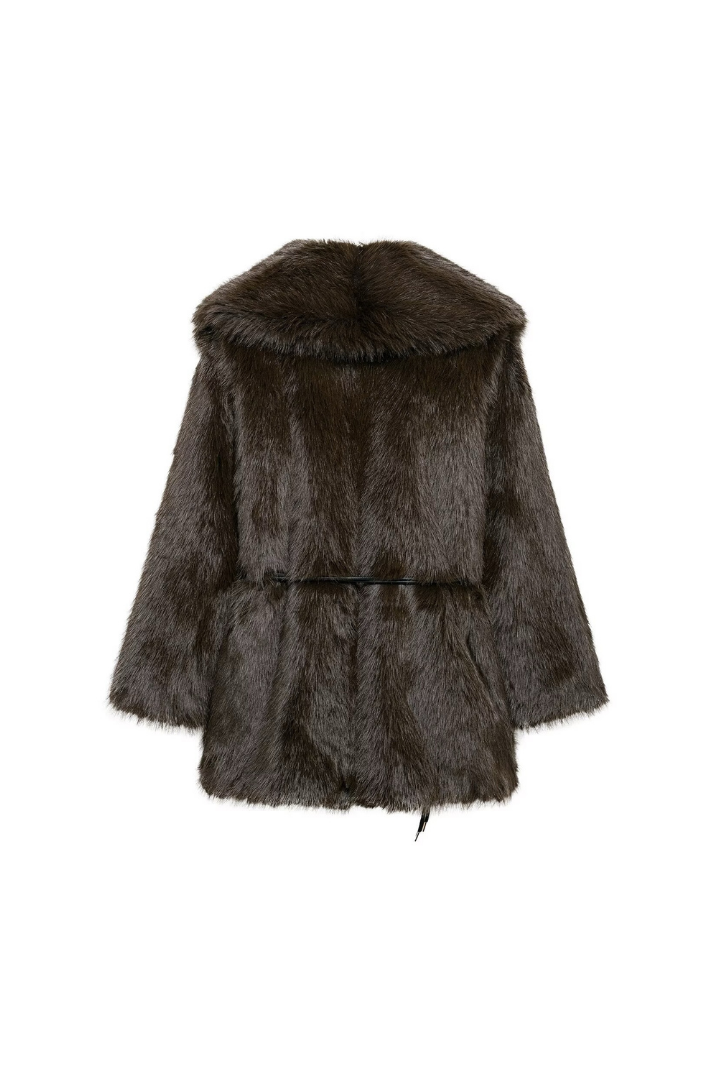 Carisse Kemerli Suni Kürk Ceket