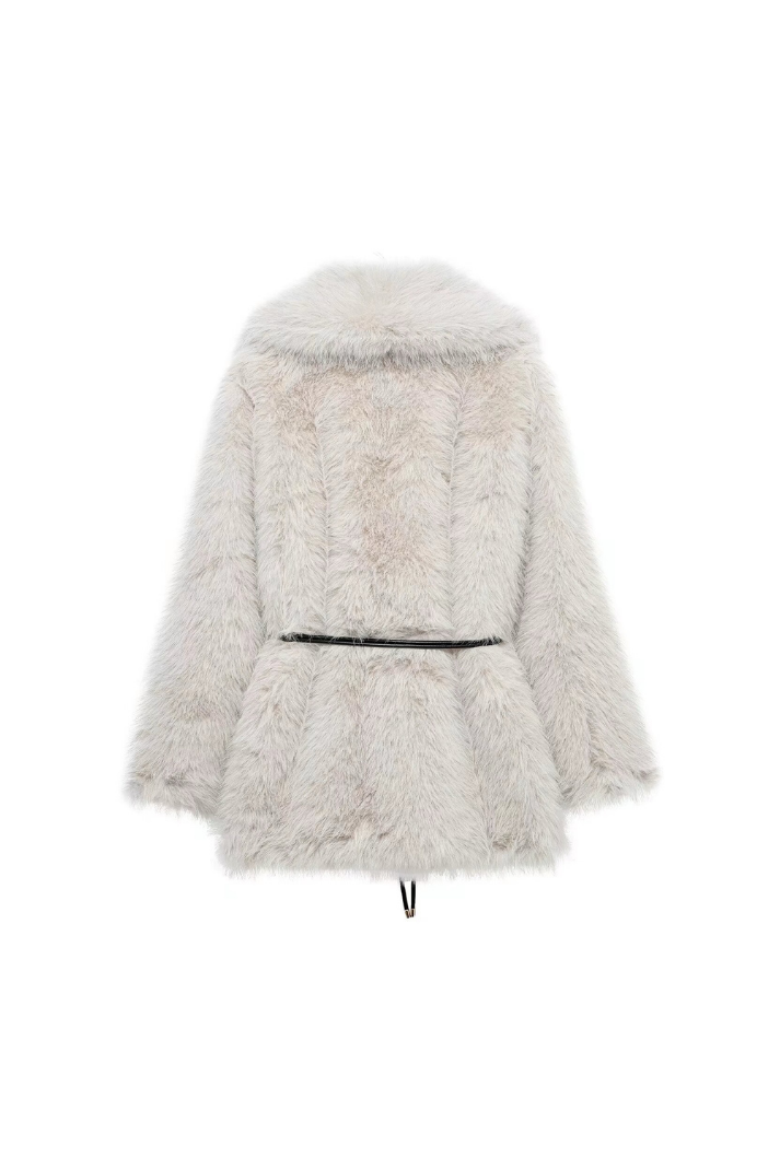 Carisse Kemerli Suni Kürk Ceket