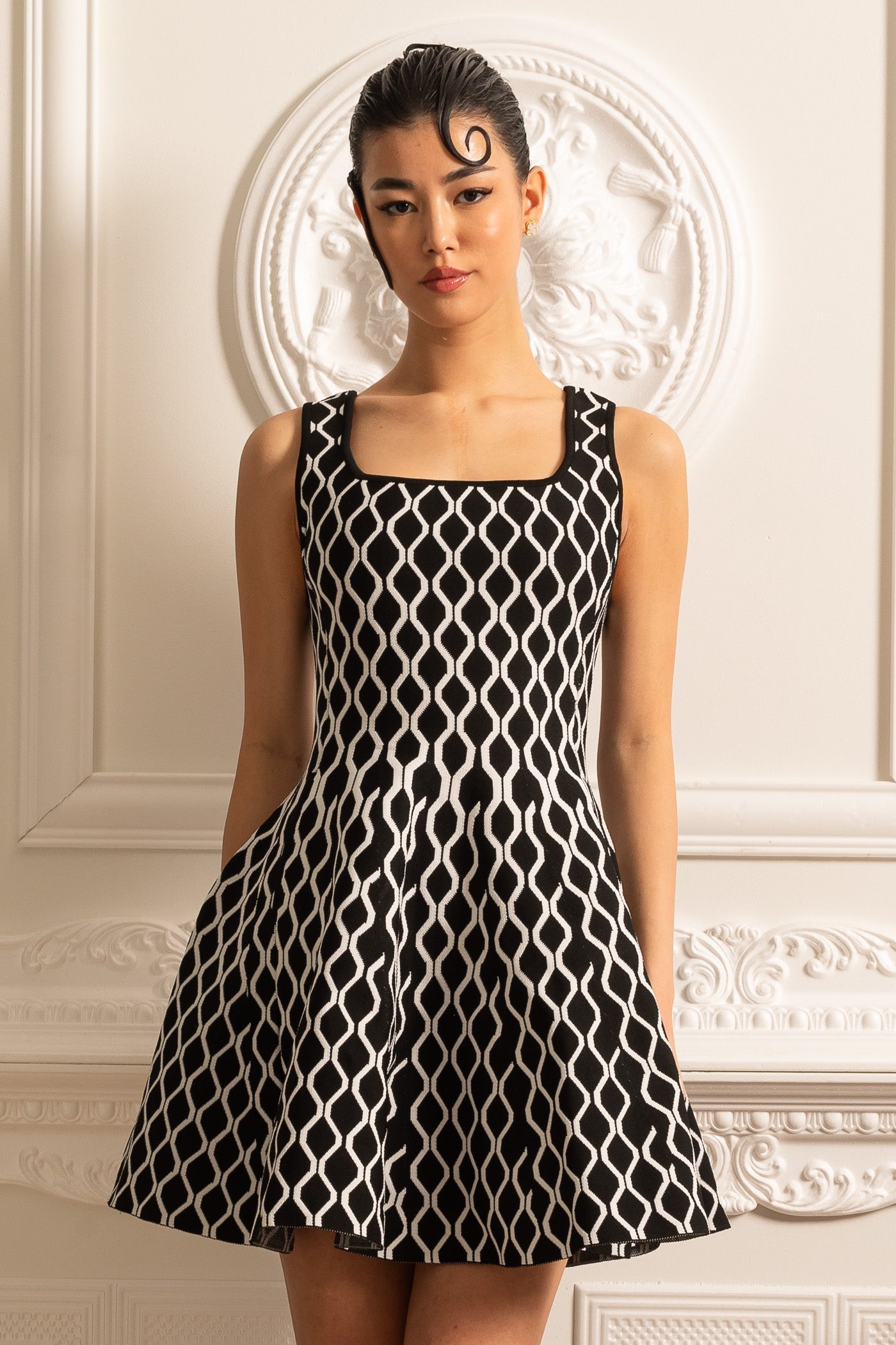 Desenli Mini Elbise