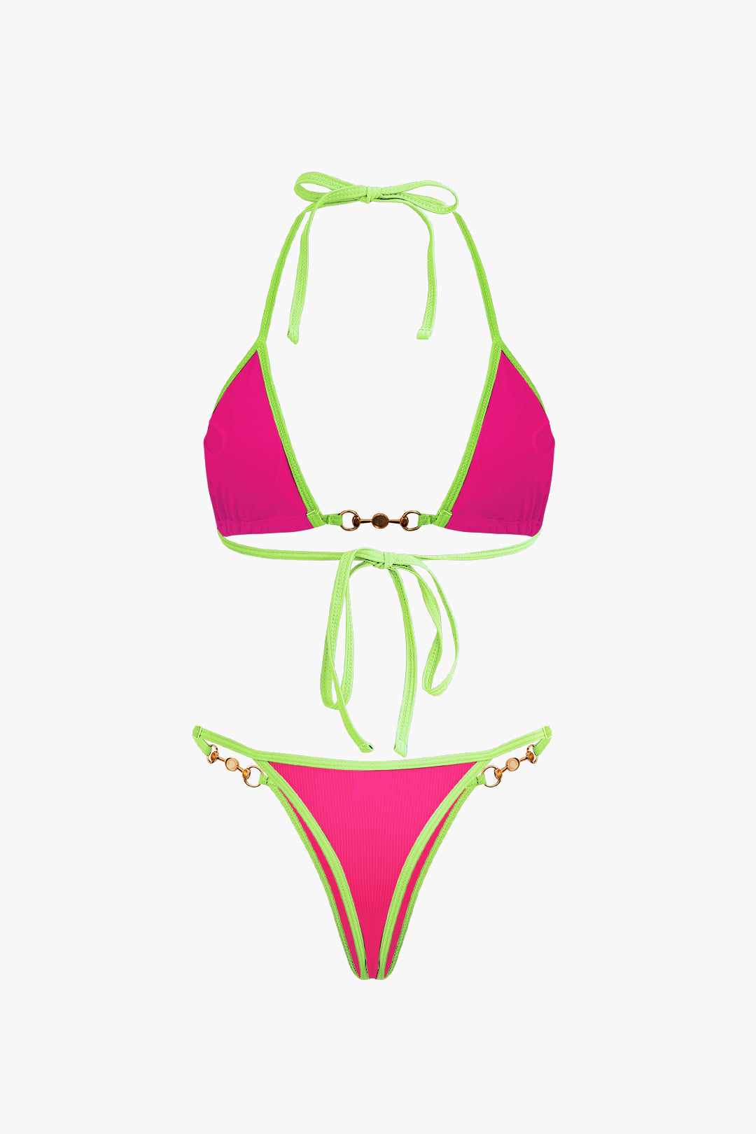 İnci Detaylı Halter Yaka 2 Parça Bikini Takımı