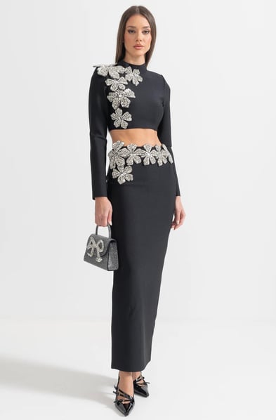 Uzun Kollu Üst ve Uzun Etek Takımı