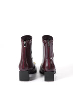 Deri Metalik Fermuarlı Kare Burunlu Bilekte Bot